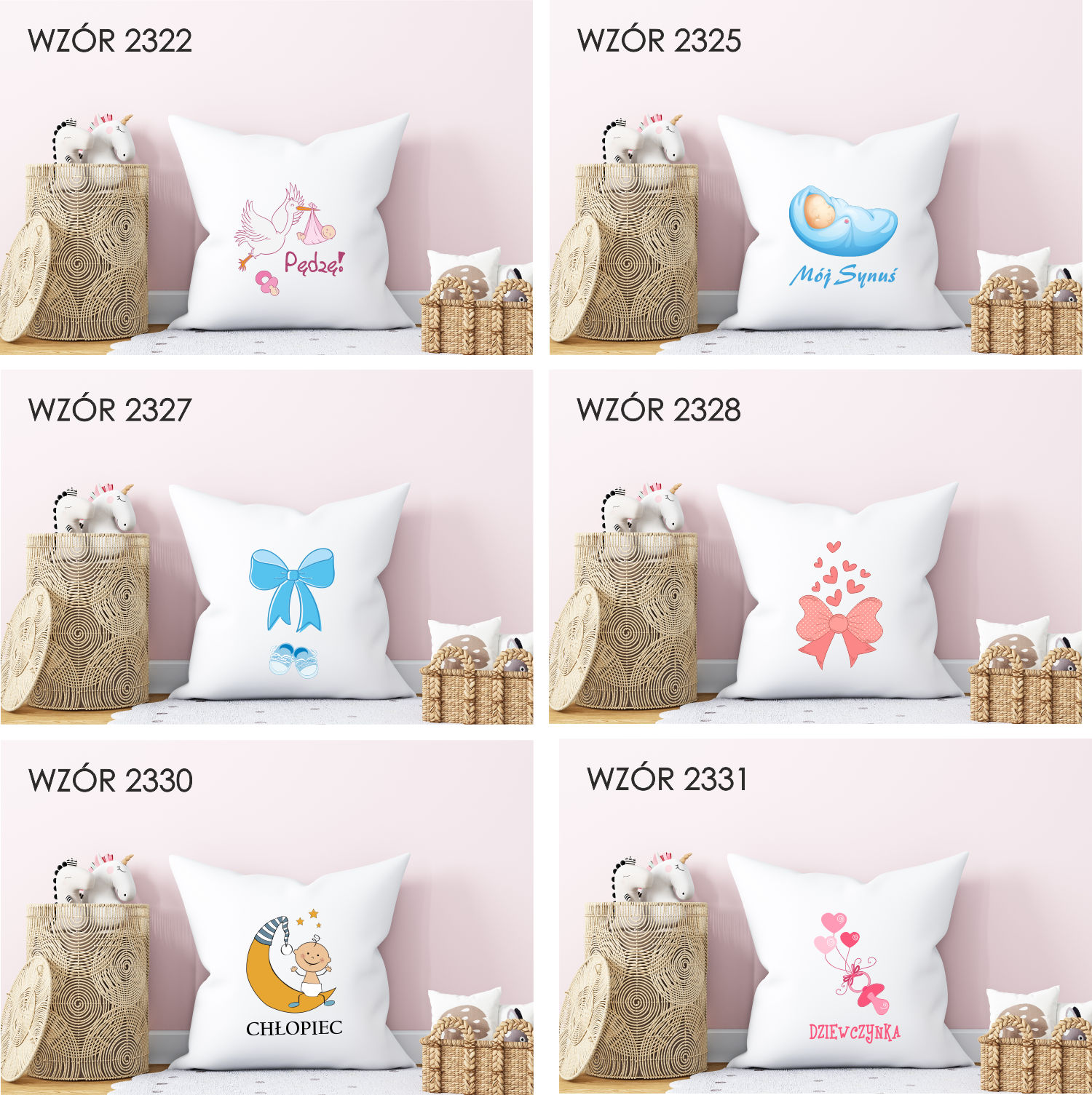 Poduszka z nadrukiem PREZENT JUŻ DO WAS LECĘ