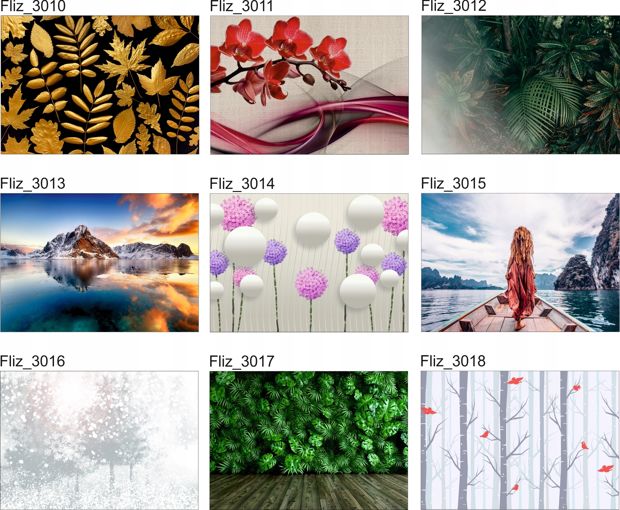 FOTOTAPETY Marmur Złote Liście Monstera Paproci