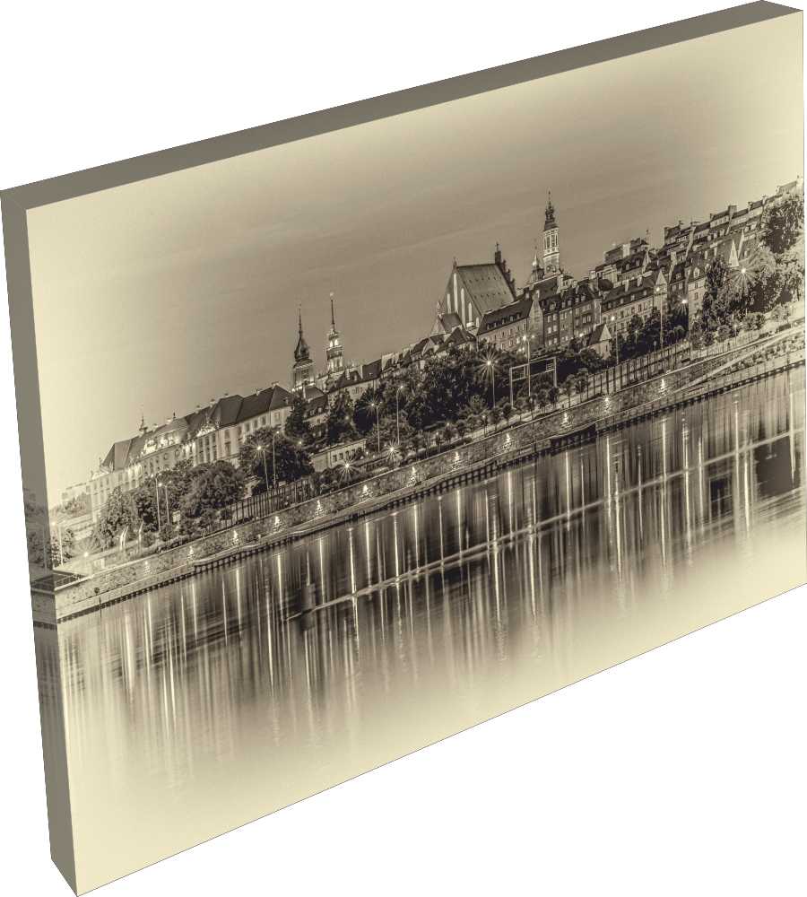 OBRAZ na płótnie miasto retro w szarości 120x80