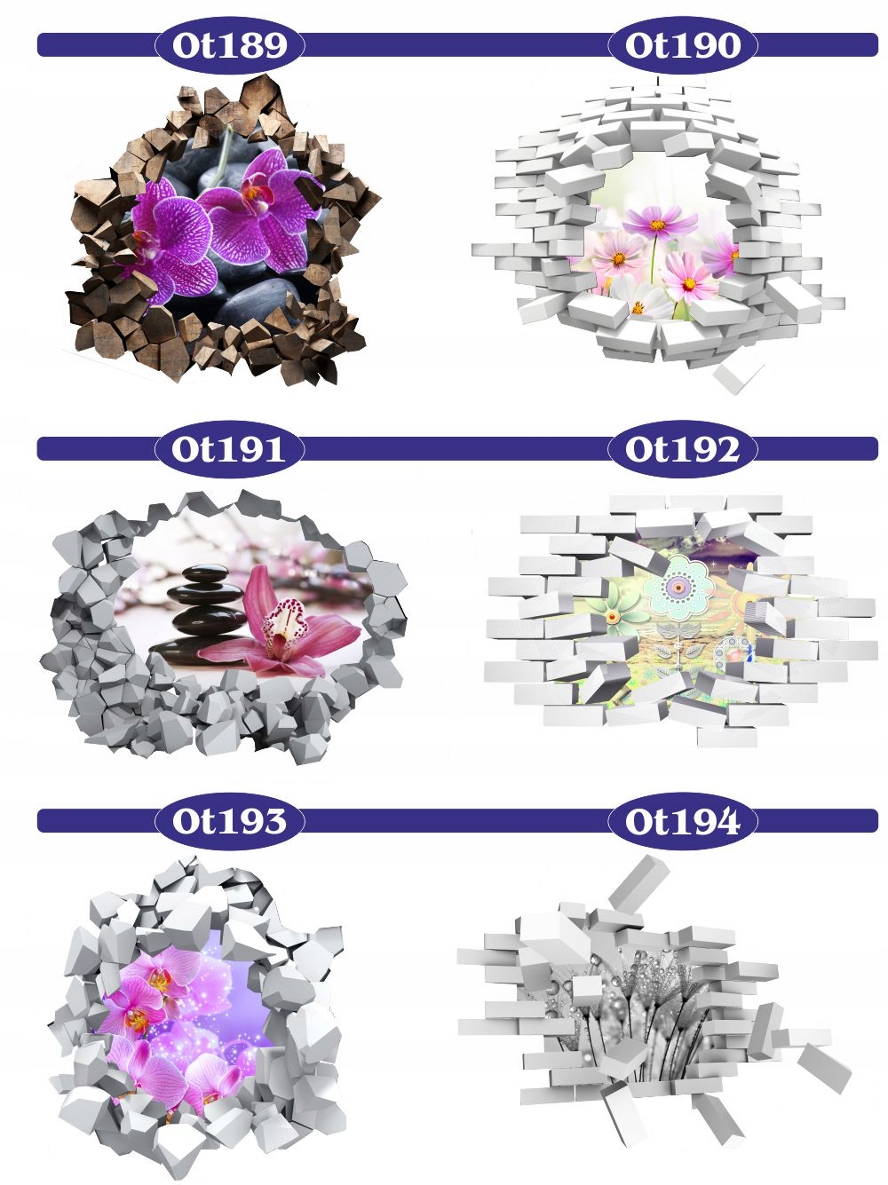 Naklejka samoprzylepna efekt 3D dmuchawce łąka HIT