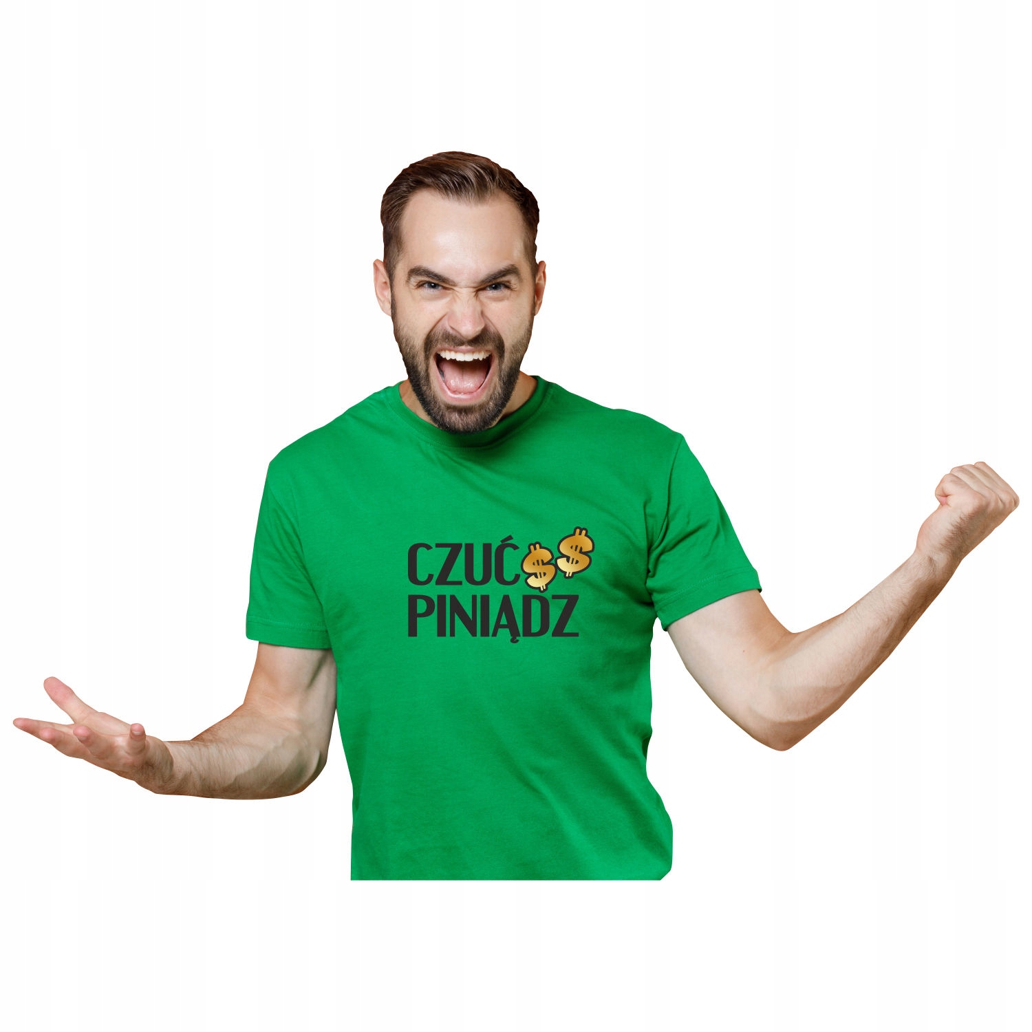 Koszulka z nadrukiem napis PREZENT CZUĆ PINIĄDZ