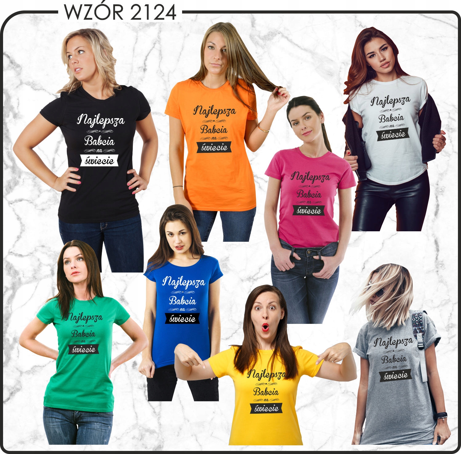 Koszulka z nadrukiem PREZENT dla babci BABCIU