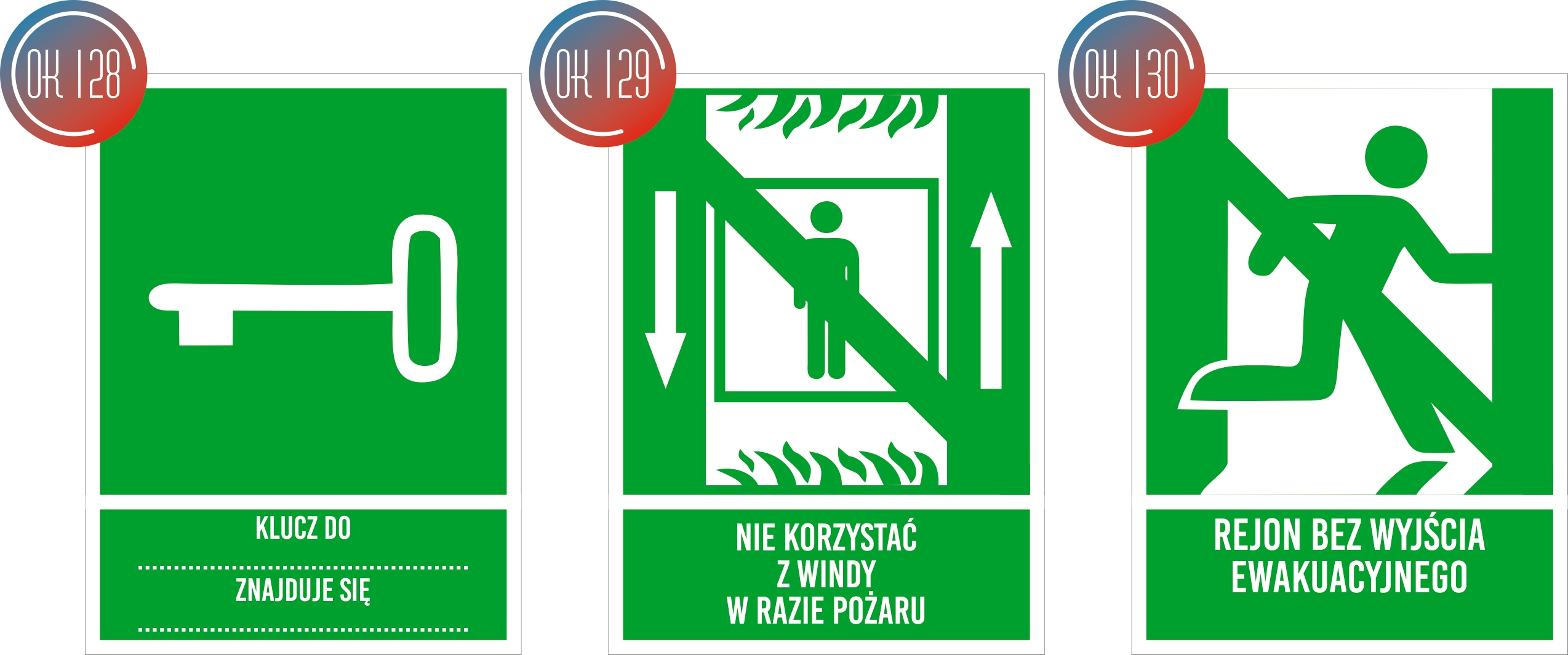 Tablica grawer informacyjna piktogram 20x15 klucz do wyjścia ewakuacyjnego