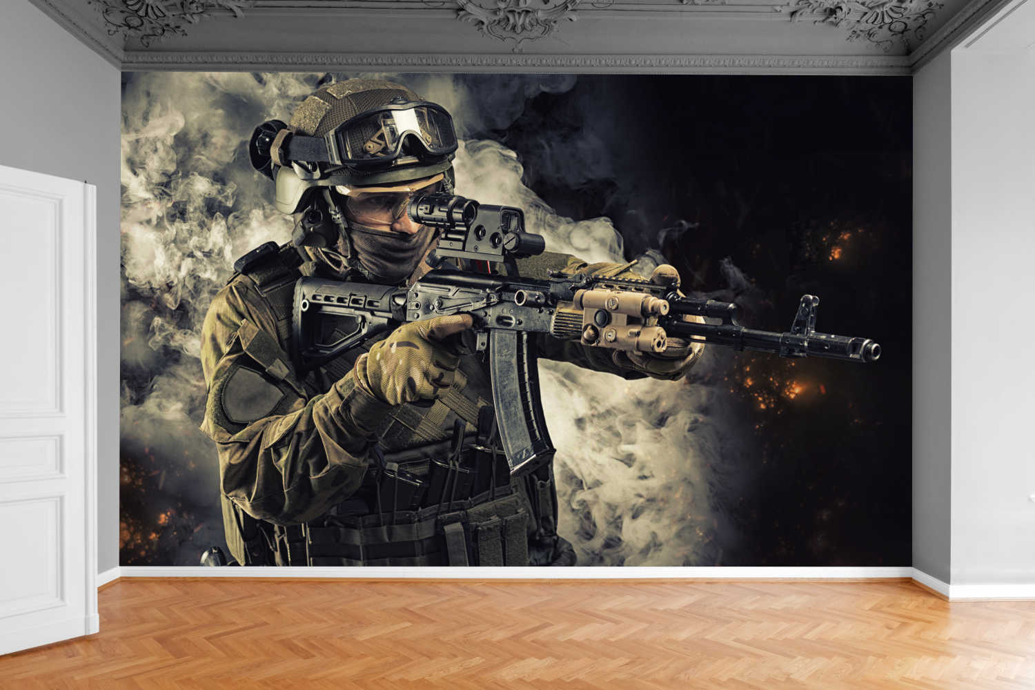 Fototapeta WOJSKOWA ŻOŁNIERZ KARABIN 300x210