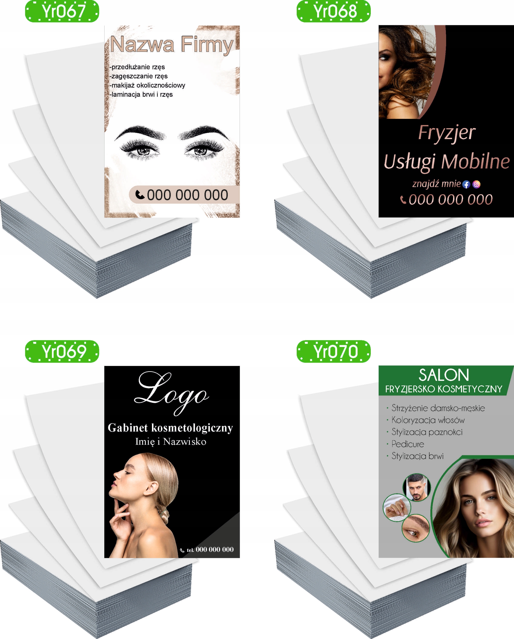 Ulotki A6 1000szt reklamowe firmowe SALON URODY dużo wzorów projekt w cenie