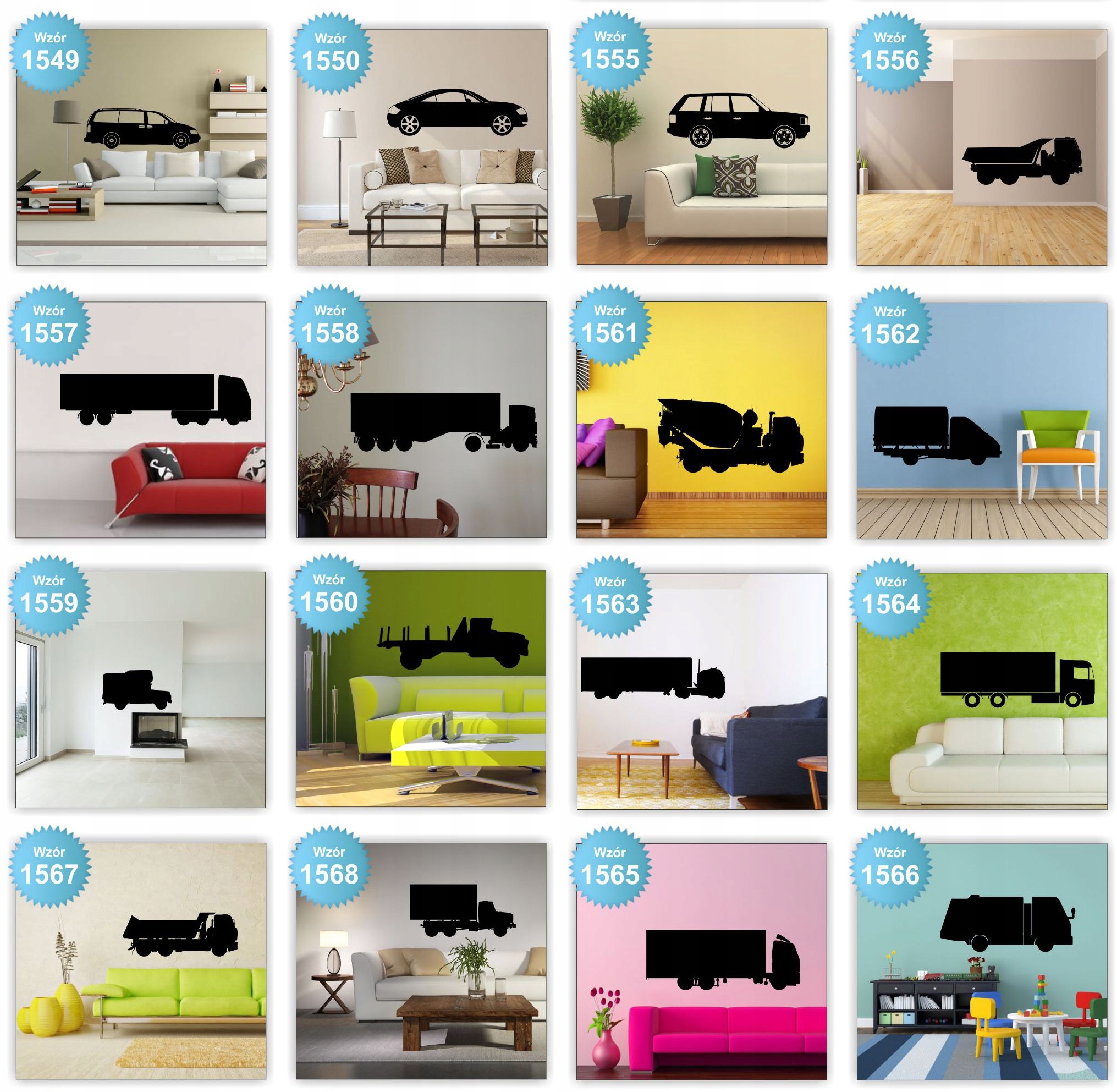 Naklejki na ścianę ścienne SAMOCHODY AUTA 120cm