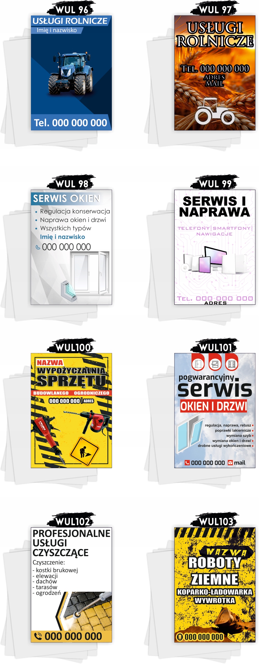 Ulotki A5 reklamowe firmowe 1000 szt dużo wzorów USŁUGI OGÓLNOBUDOWLANE