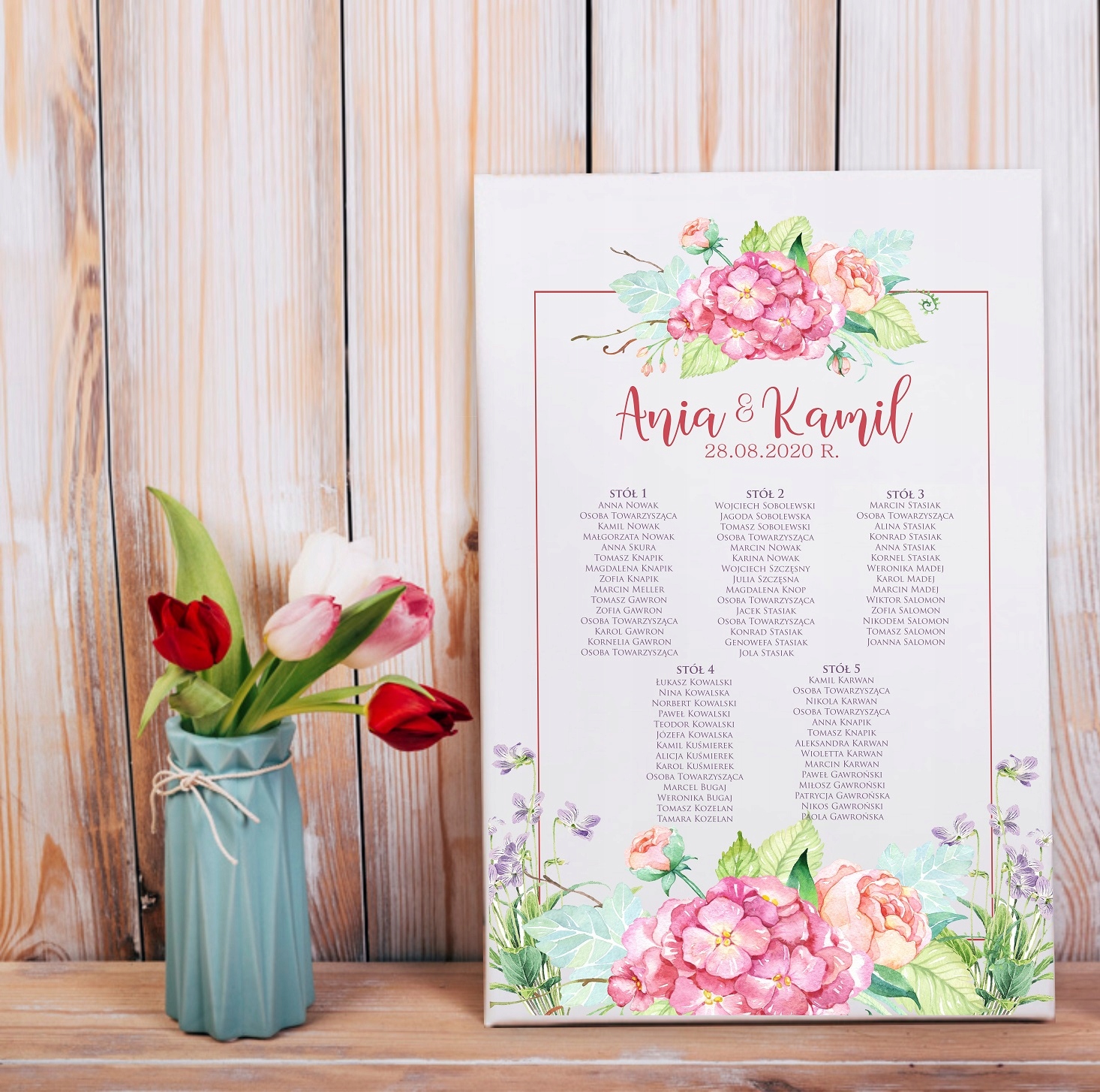 HYMN O MIŁOŚCI tabliczki 16 szt 20x30cm weselne