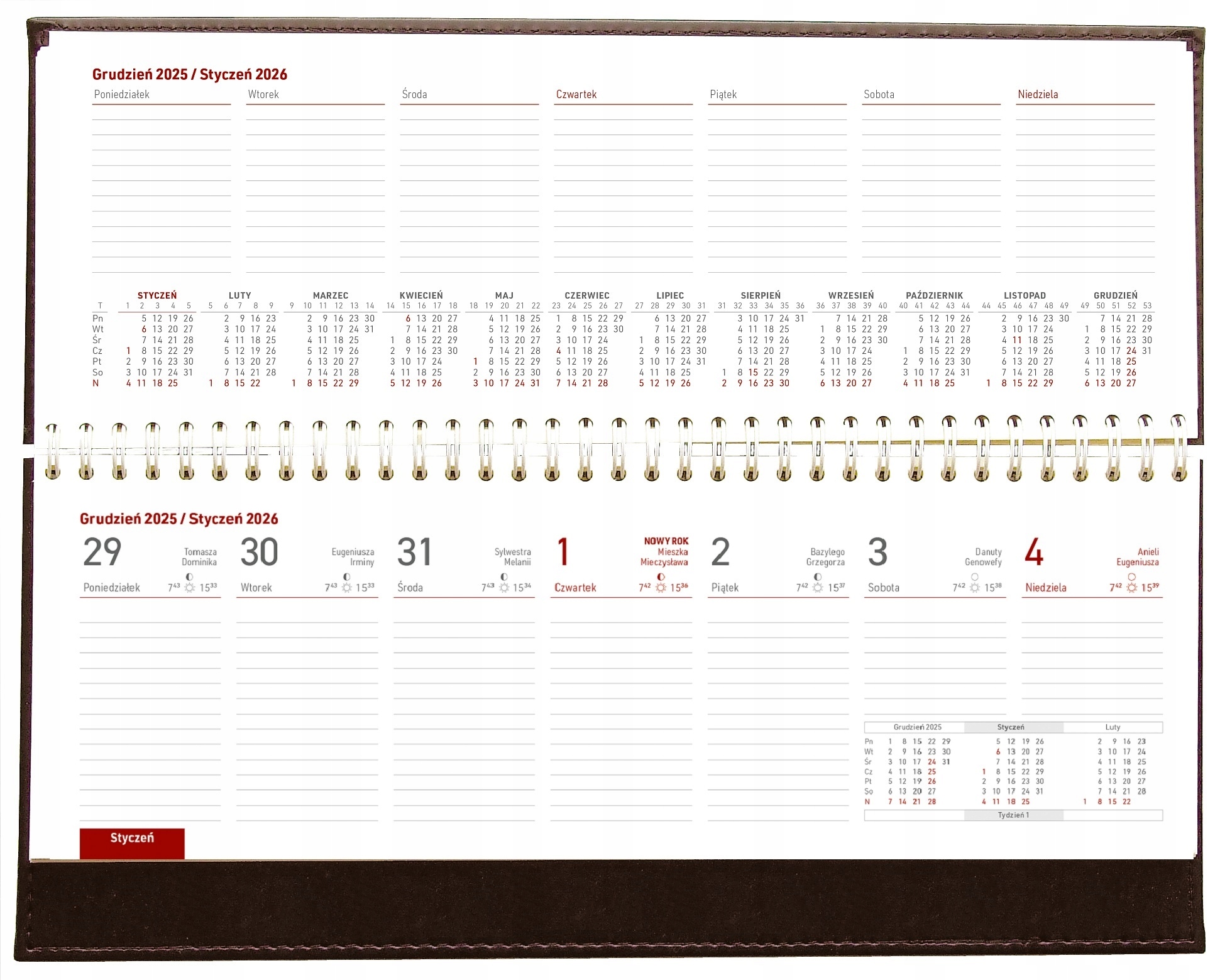 TERMINARZ STRAŻAKA personalizowany 2026 tygodniowy kalendarz biurkowy