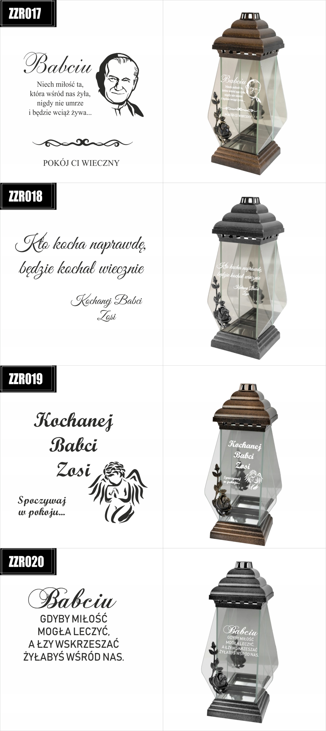 ZNICZ kapliczka z dedykacją GRAWEREM dla Babci