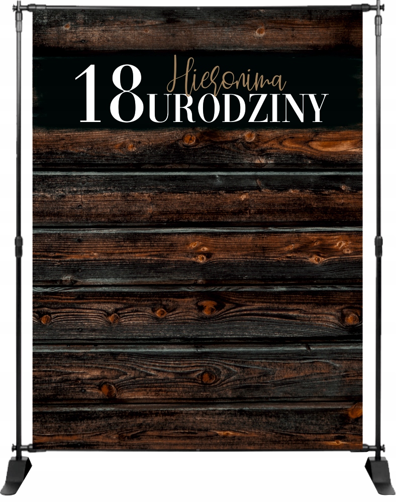 TŁO ścianka FOTO osiemnastka DESKI + imię
