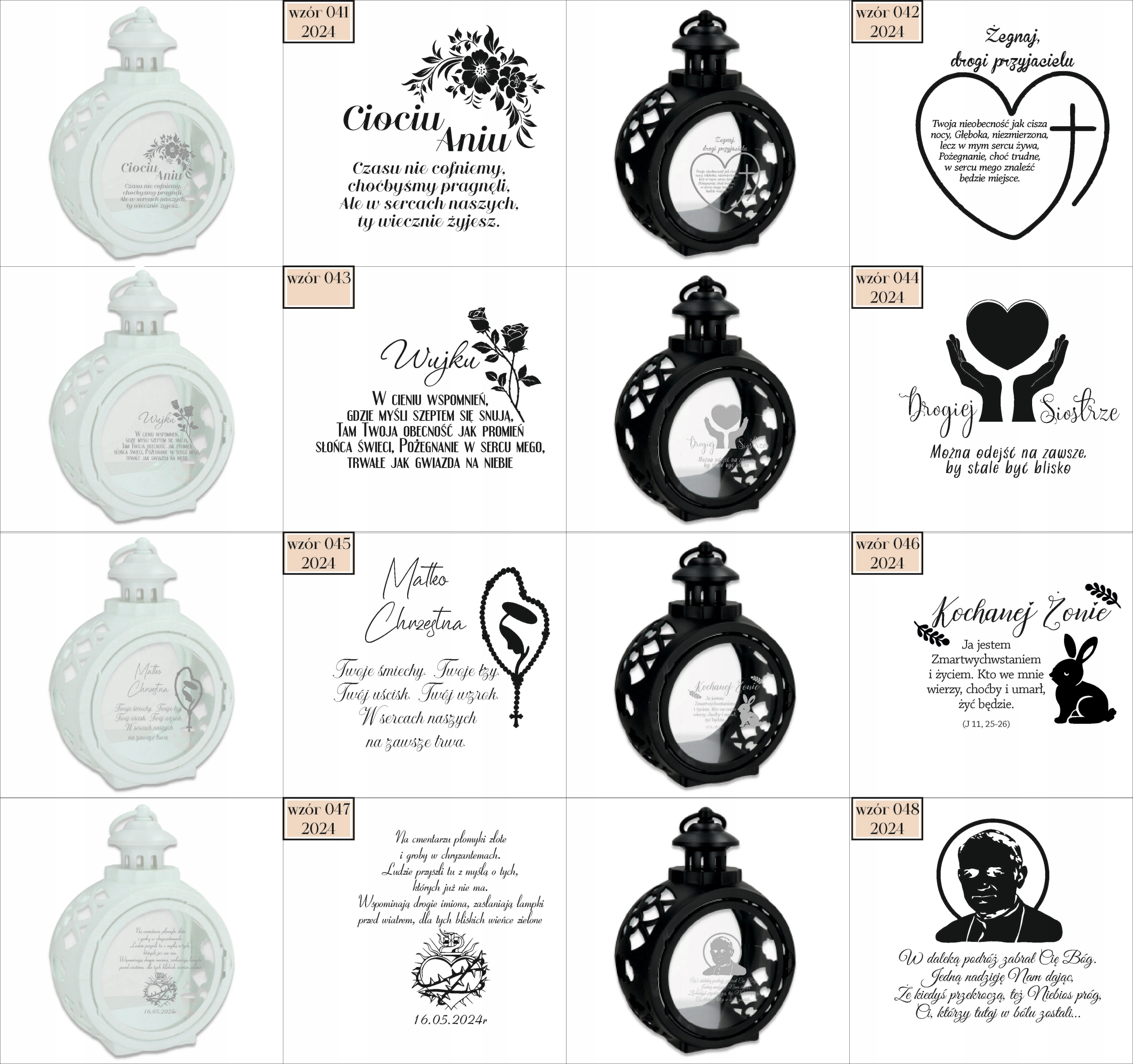 Latarenka ZNICZ okrągły personalizowany TWÓJ GRAWER TEKST dużo wzorów