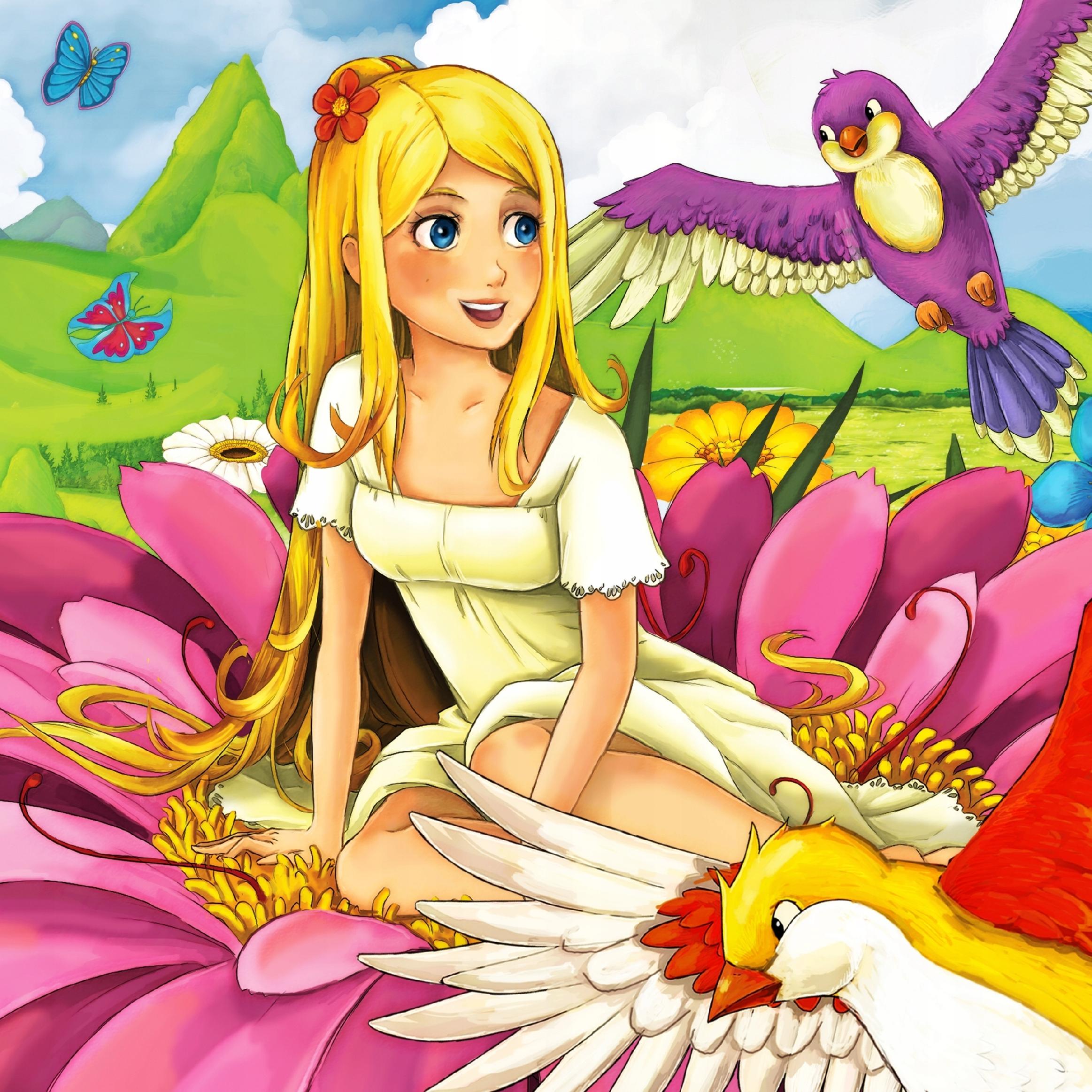 FOTOTAPETA dziecięca KWIATKI KSIĘŻNICZKA BAJKOWA