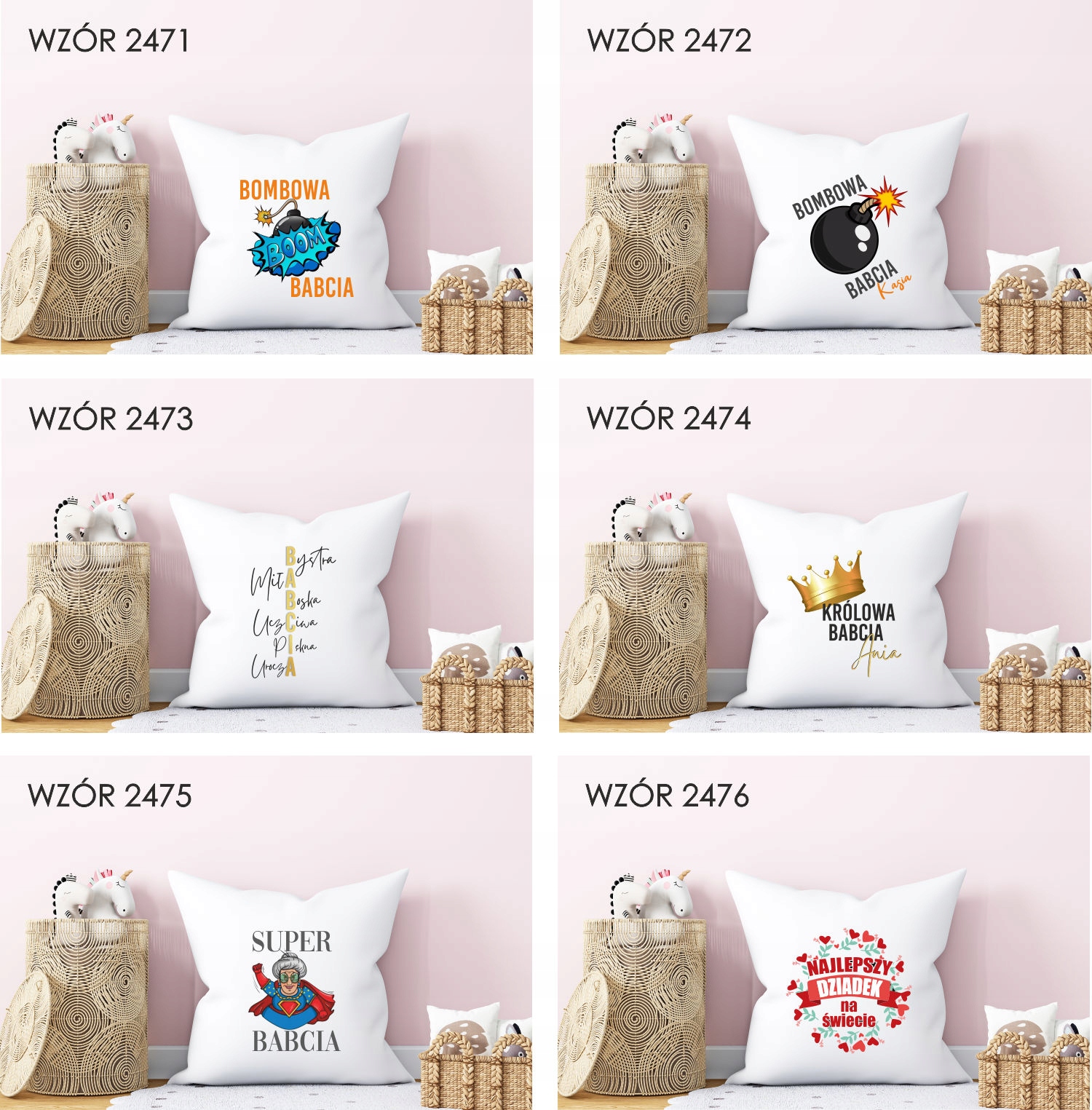 Poduszka PREZENT dla dziadków KOCHAM CIĘ