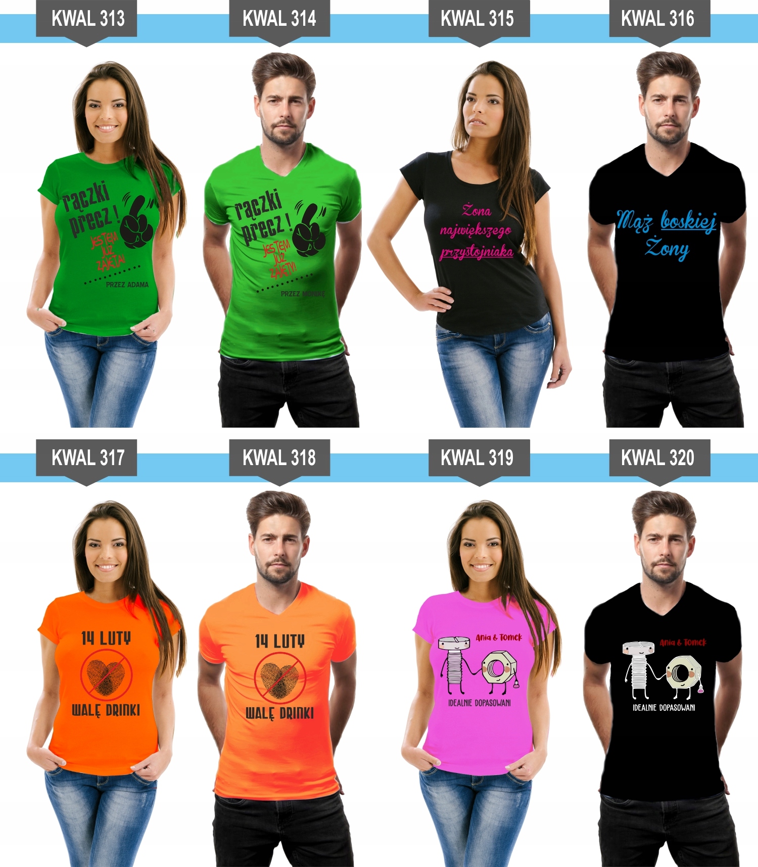 Koszulki z nadrukiem dla Par Prezent Mąż Żona