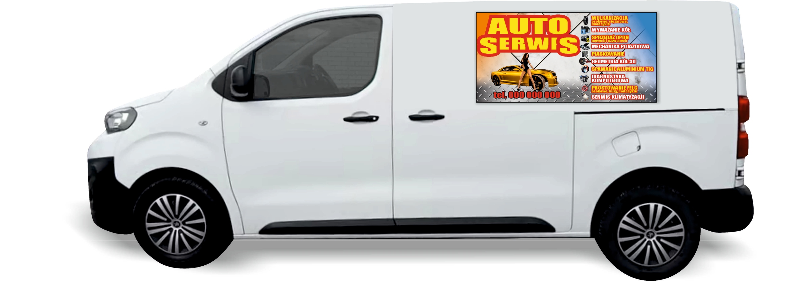 Reklama Naklejka na samochód dużo wzorów AUTO SERWIS