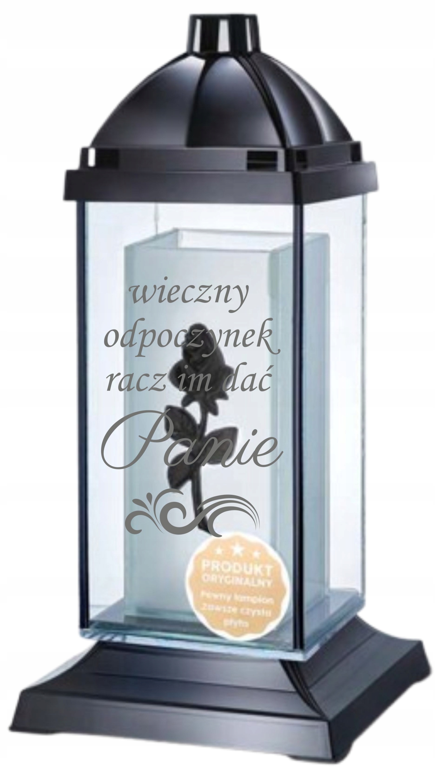 Luksusowy znicz personalizowany cytat grawer z napisem dedykacją inicjałami