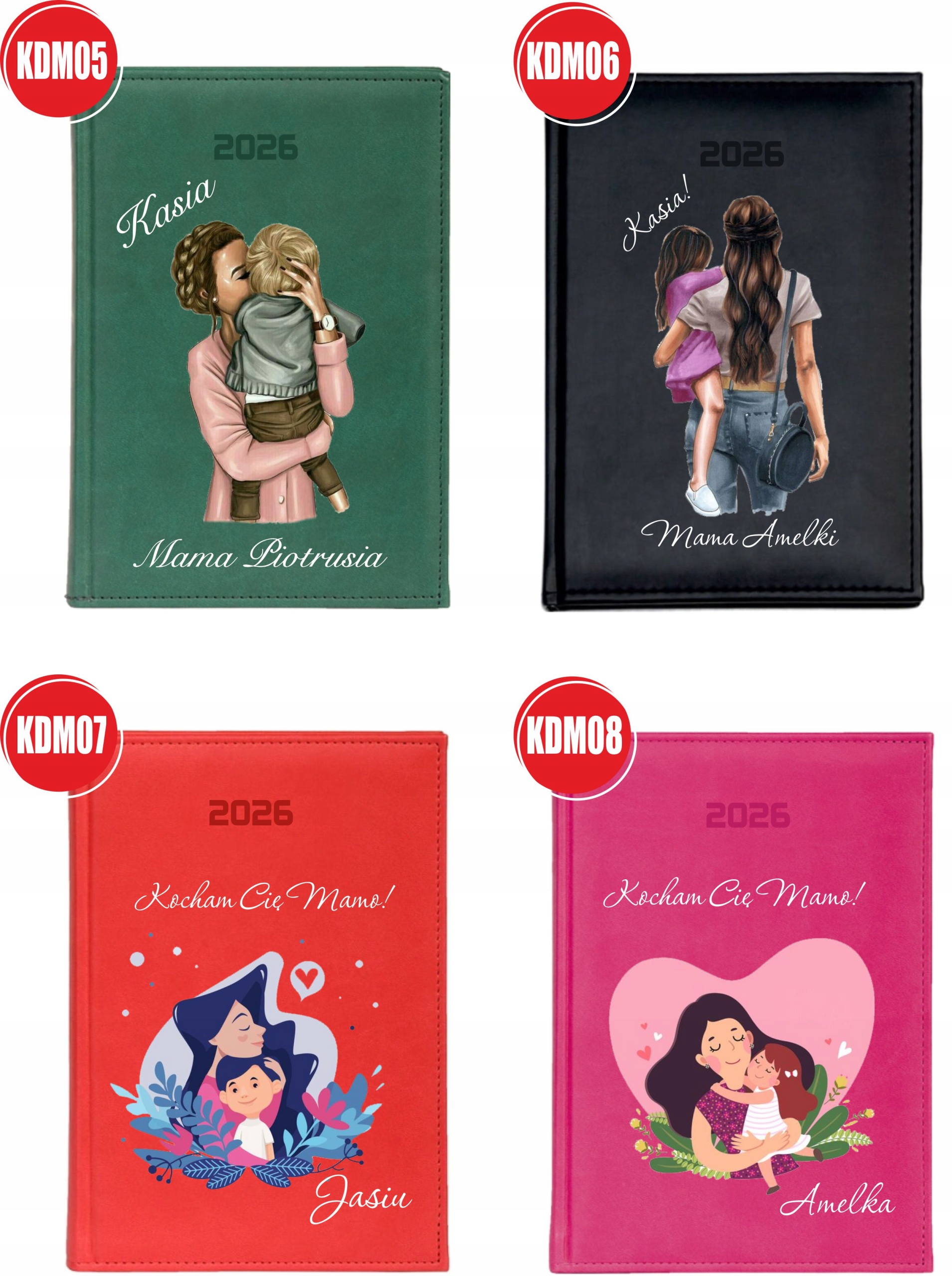 mały KALENDARZ A6 2026 TYGODNNIOWY prezent dla mamy z nadrukiem napisem