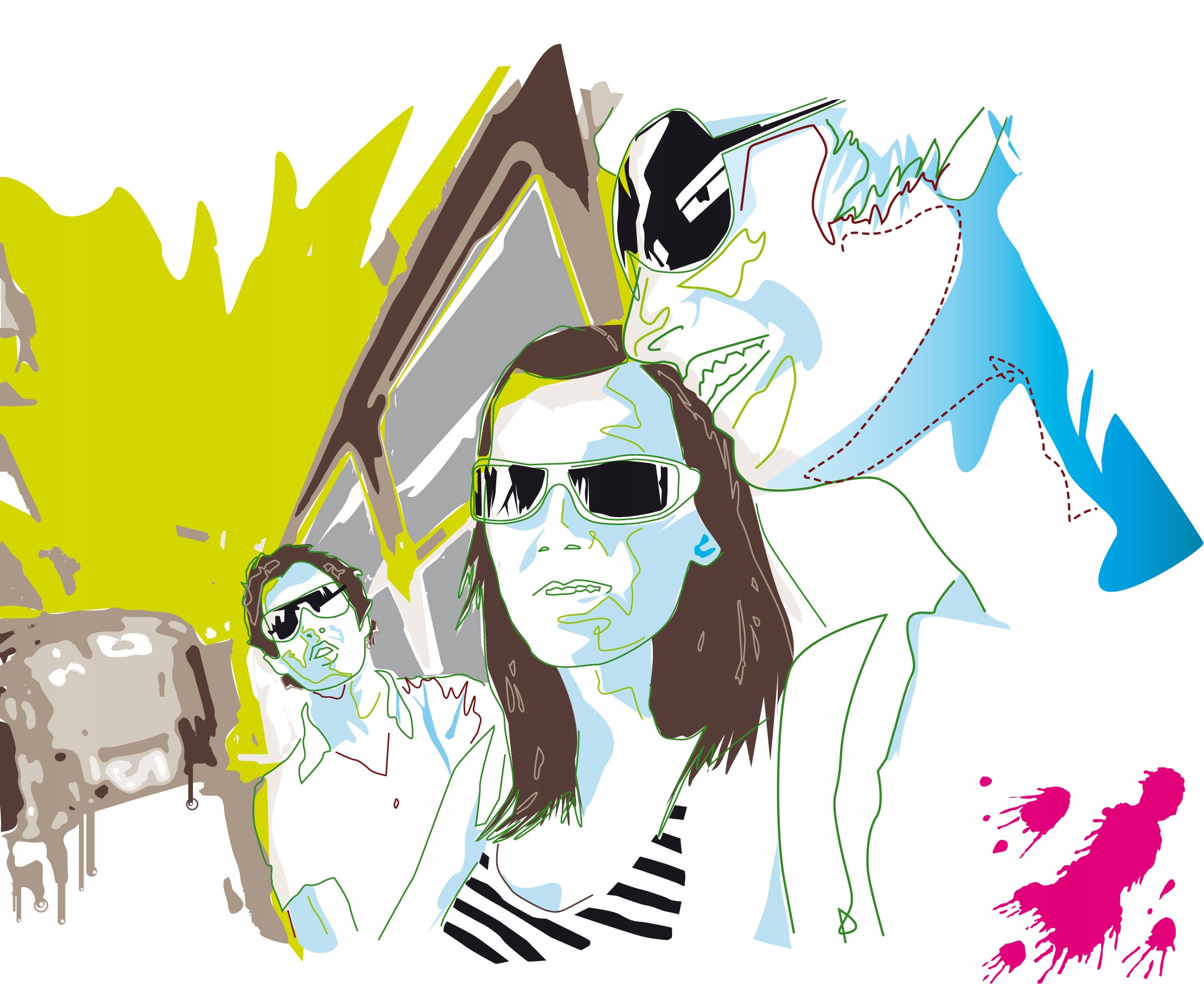 FOTOTAPETA RYSUNEK TWARZE POSTACIE 200x130