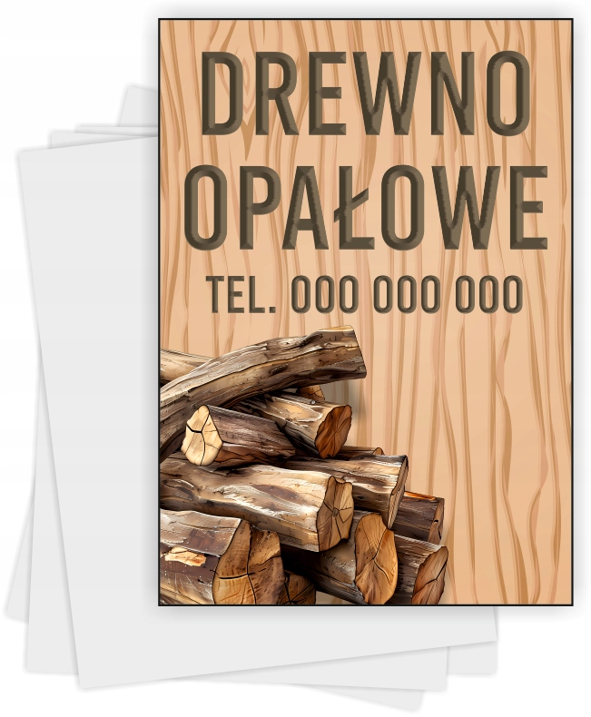 ulotki A6 reklamowe firmowe 100 szt różne wzory DREWNO OPAŁOWE