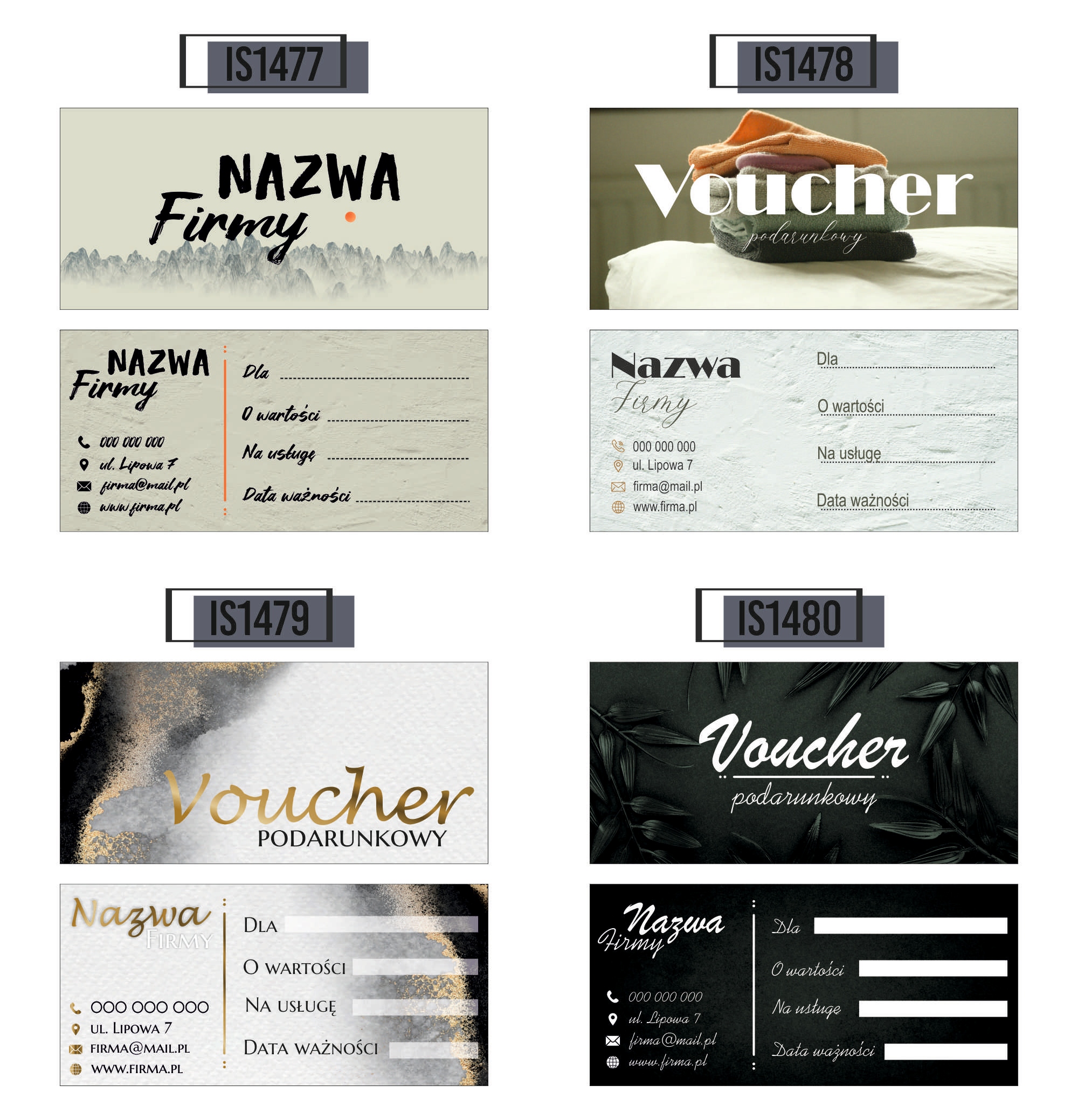 VOUCHERY PODARUNKOWE na zakupy lub usługi 60 szt. SPA PODARUNEK PREZENT