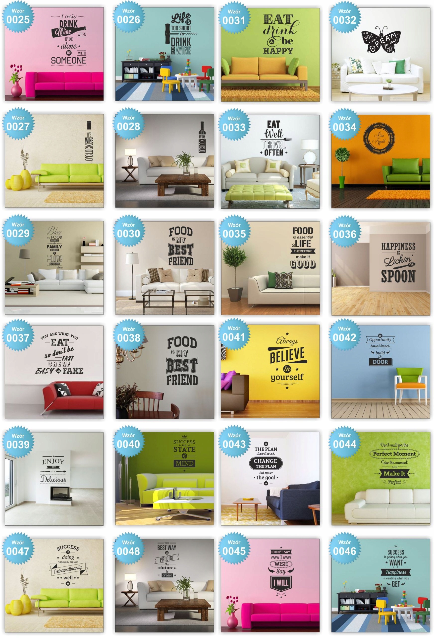 NAKLEJKA samoprzylepna NAPIS CYTATY na ścianę