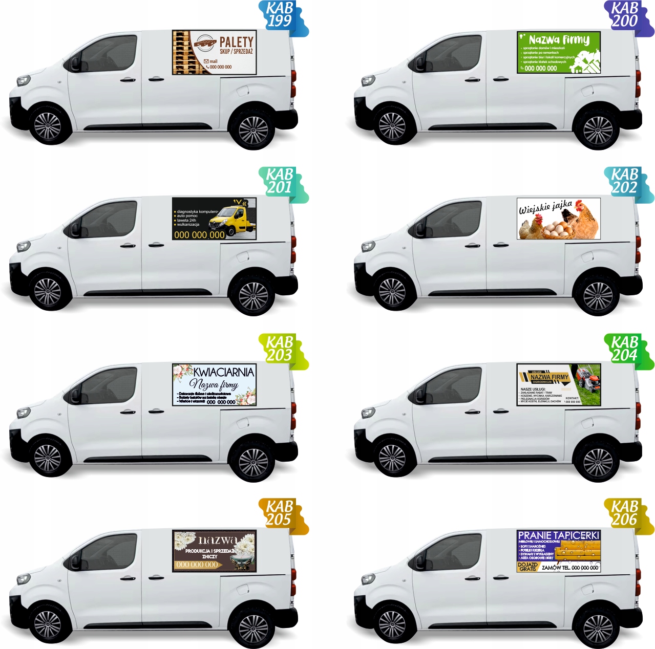 Reklama Naklejka na samochód 0,5 m2 PASIEKA MIÓD DANE TWOJEJ FIRMY