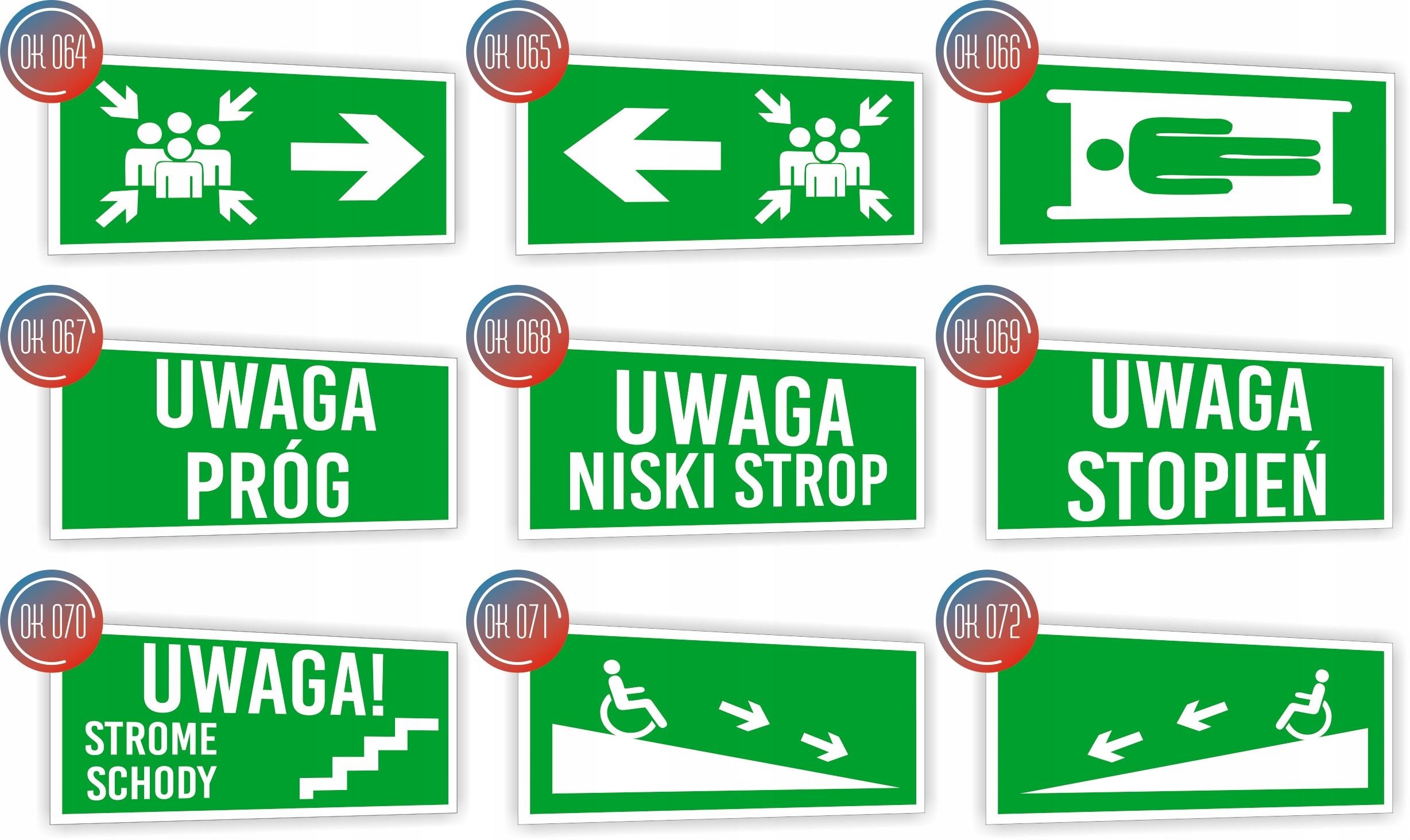 Tabliczka ewakuacyjna nadruk 20x10 Wyjście ewakuacyjne Znak