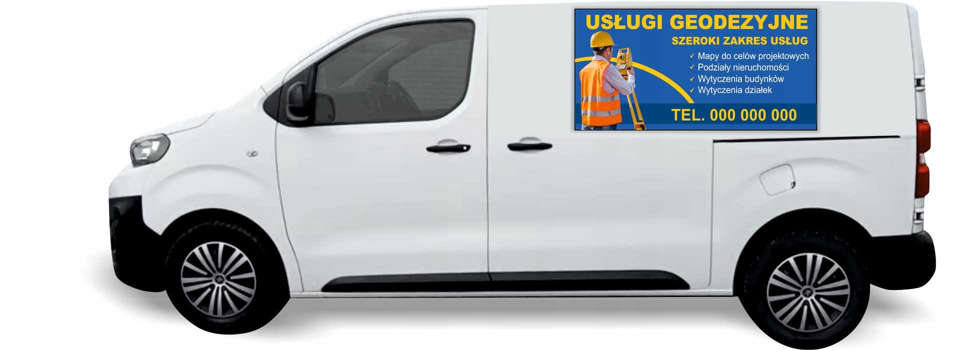 Naklejka Folia na samochód auto reklamowa różne wzory USŁUGI GEODEZYJNE