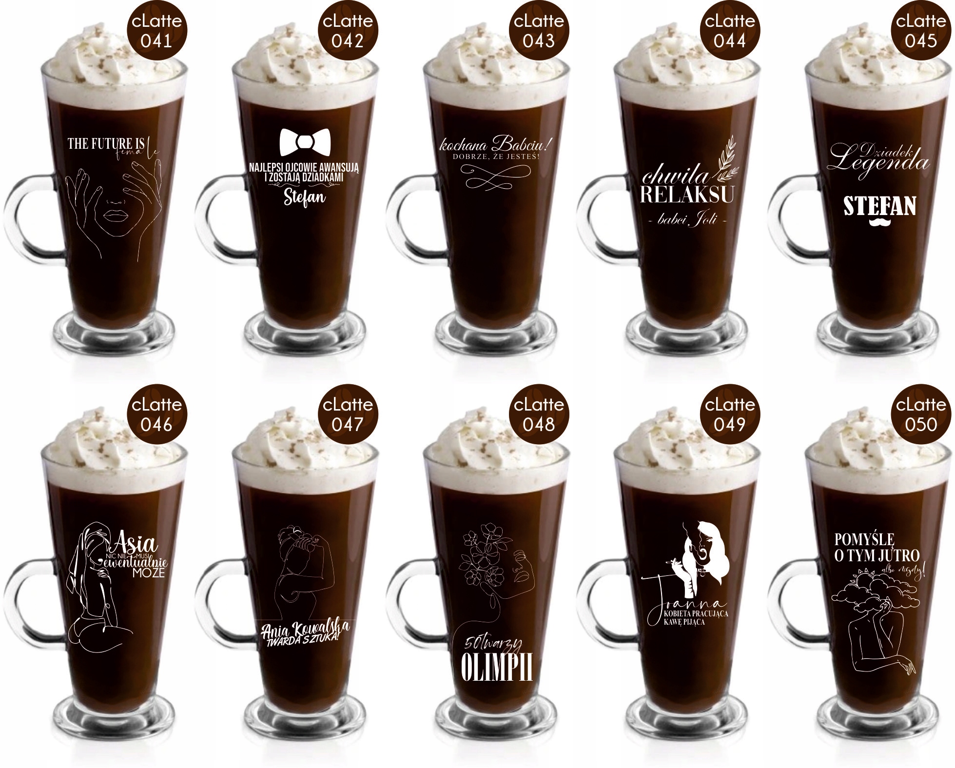 Szklanka kubek latte z grawerem PREZENT dla mamy