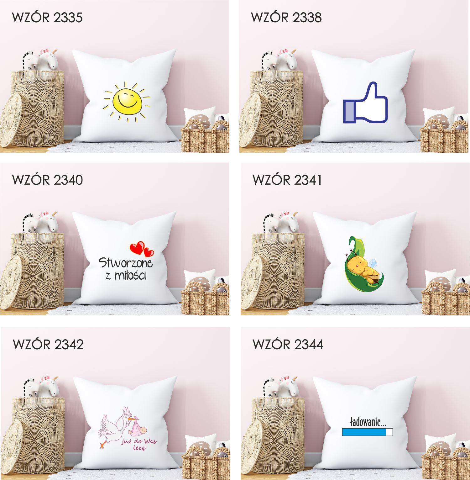 Poduszka z nadrukiem PREZENT JUŻ DO WAS LECĘ