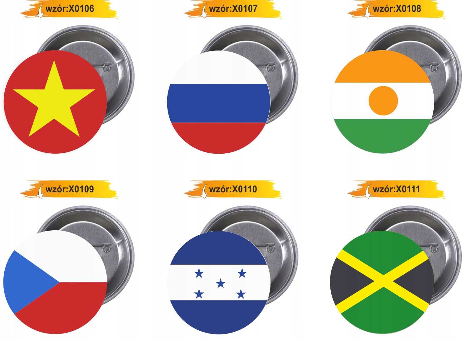 Przypinki buttony FLAGA TAJLANDIA z grafiką TANIO