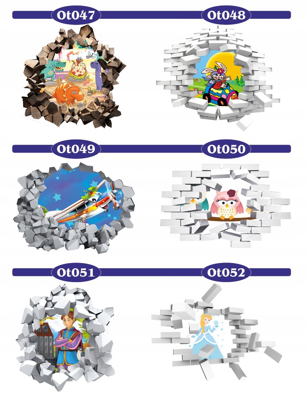 Naklejka samoprzylepna 3D dziura samochód auto