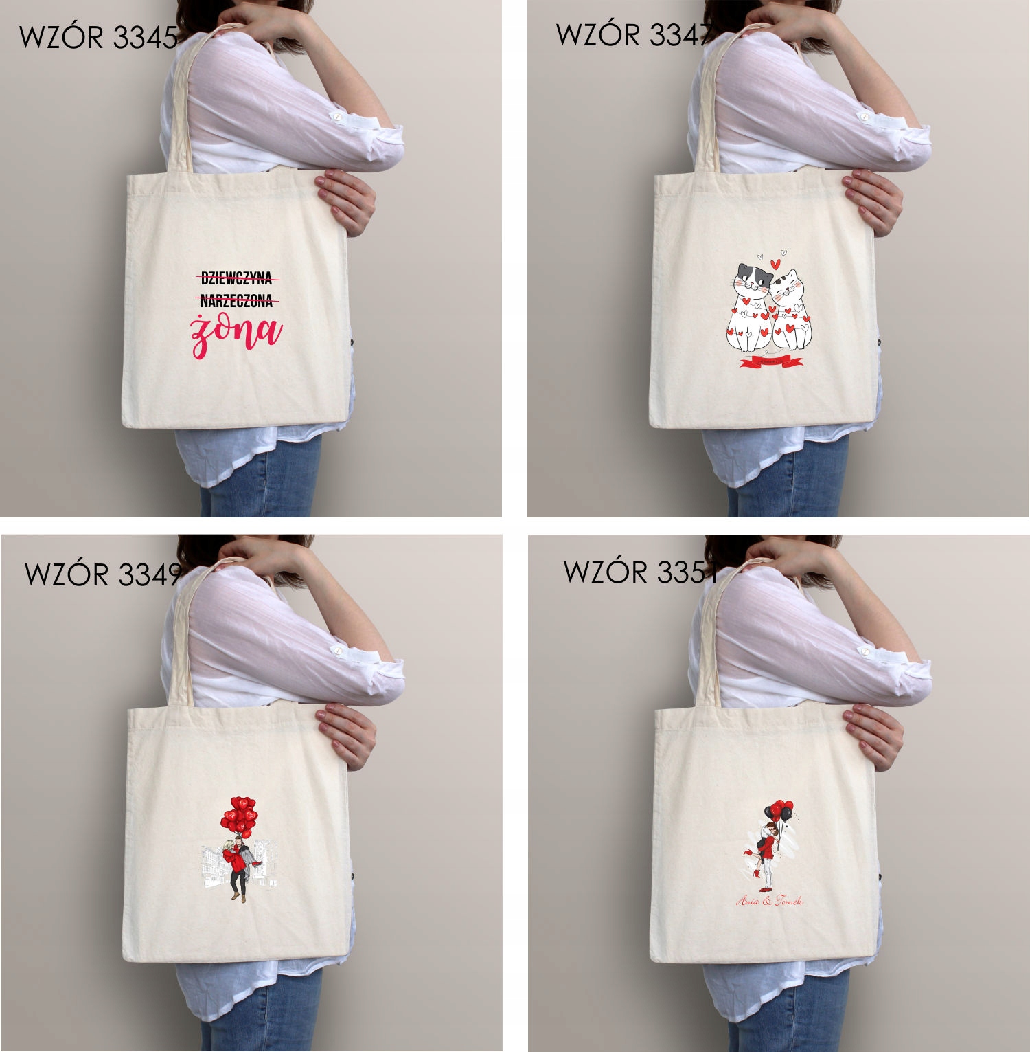 Eko Torba z nadrukiem PREZENT WALENTYNKI KAWUSIA