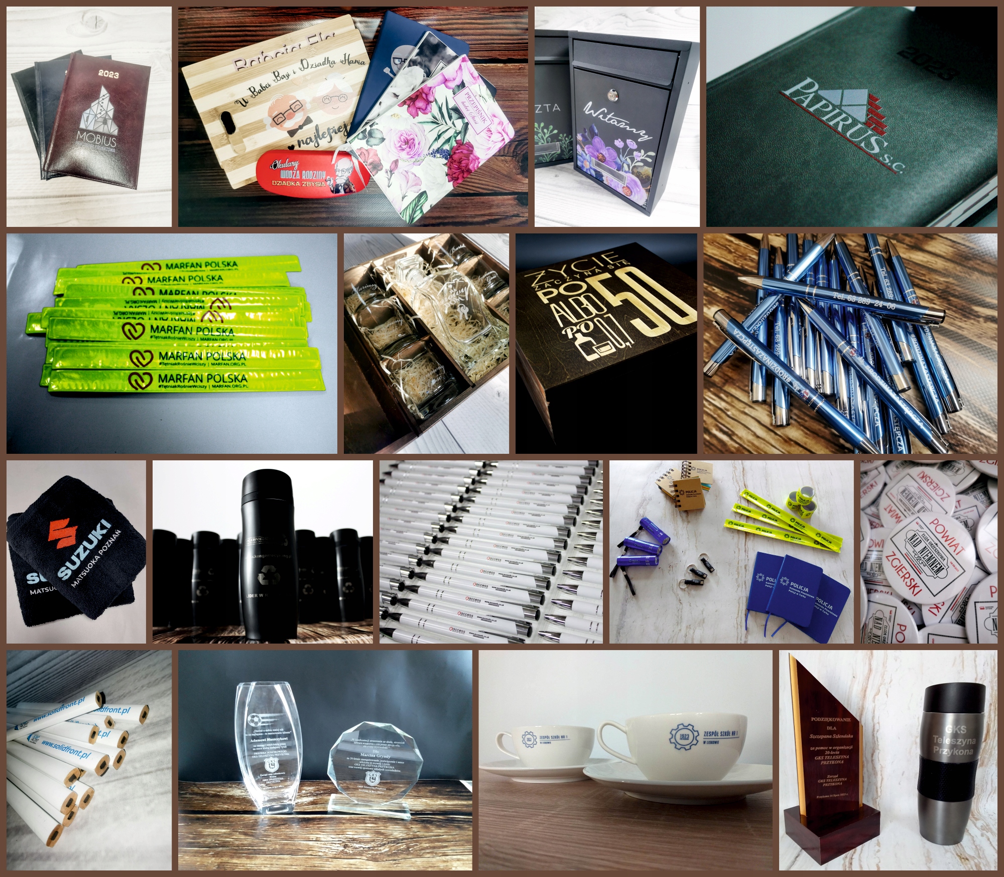 Karafka firmowa z grawerem własnego logo DANYMI FIRMY NADRUKIEM UV