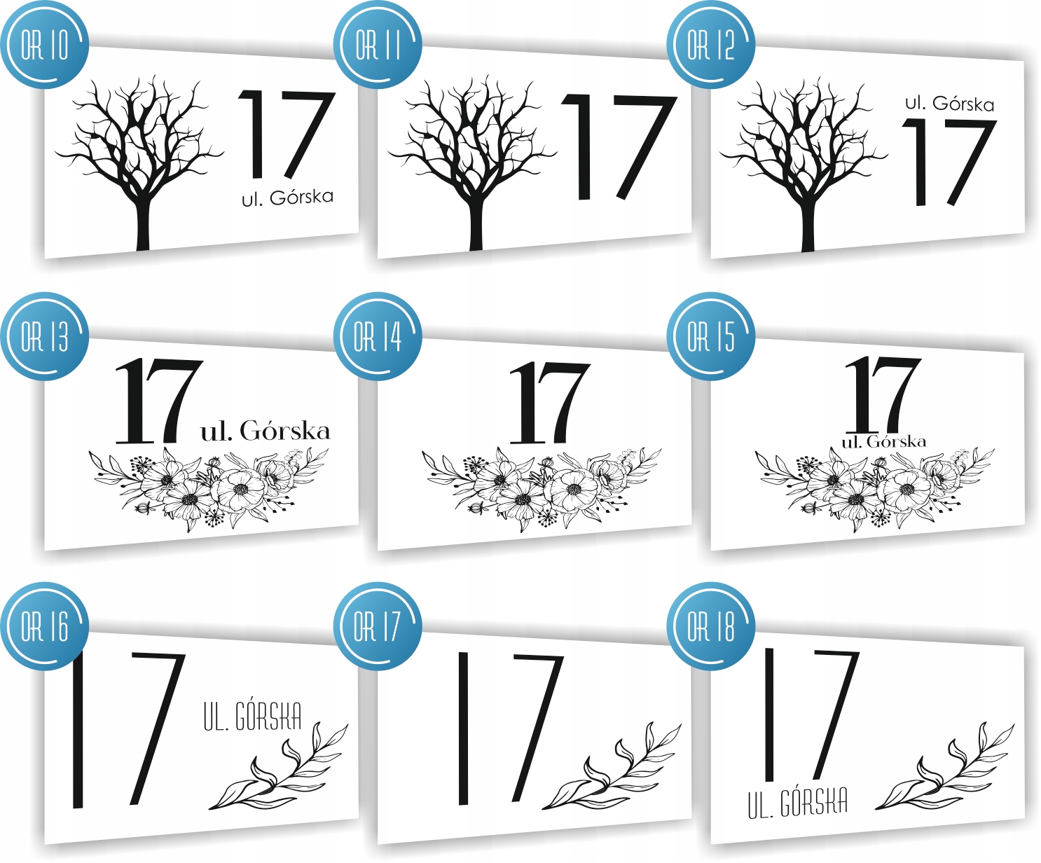 Tabliczka Tablica ADRESOWA biała DIBOND 20x15 numer domu ulica GÓRY