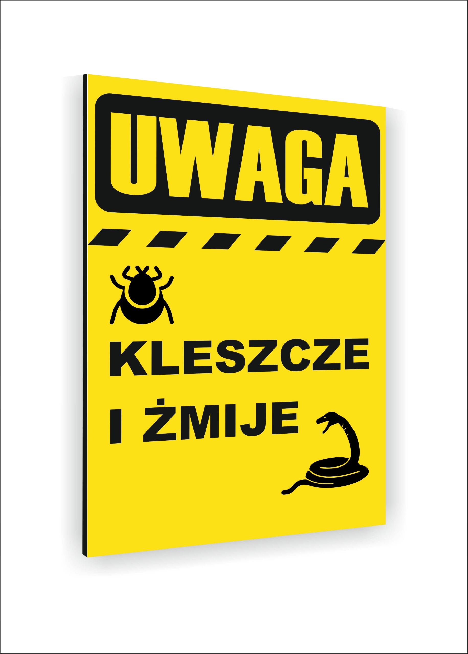 Tabliczka znak informacyjny dibond 30x20 uwaga kleszcze i żmije