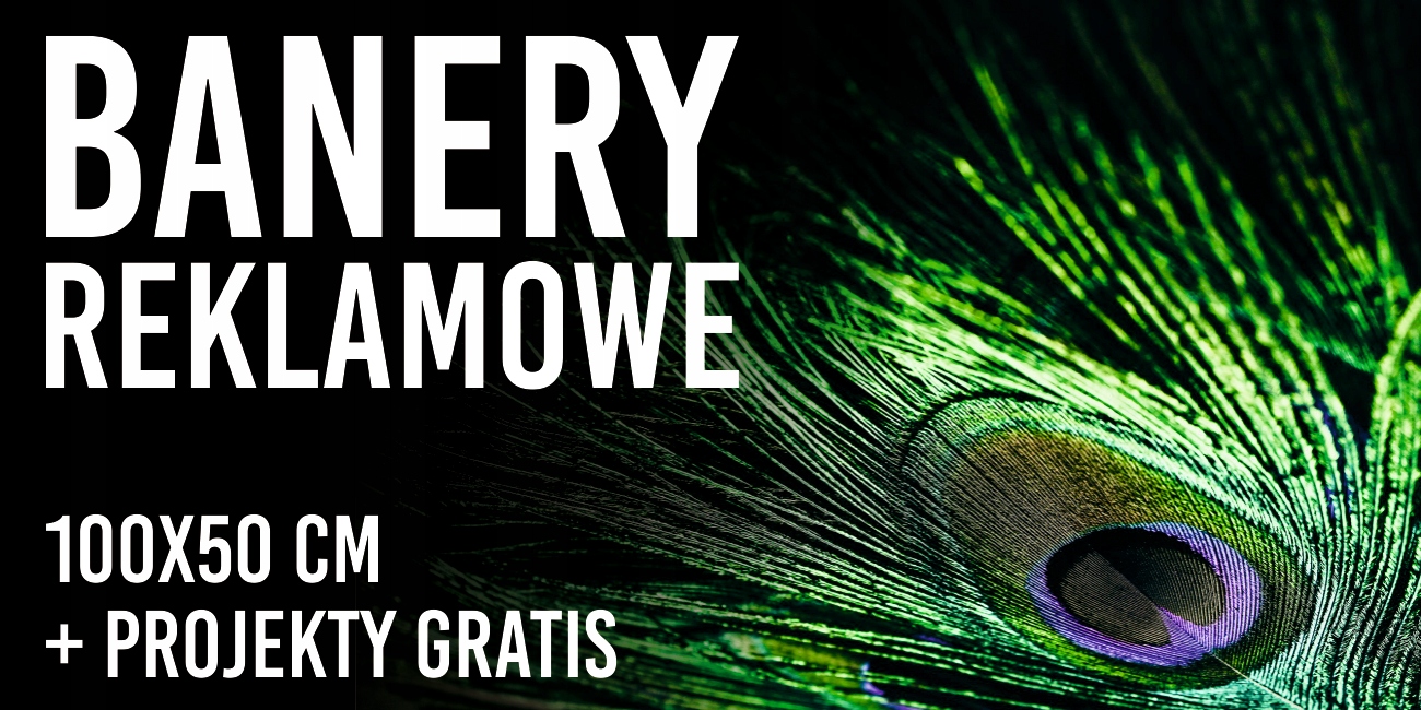 DRUK BANER REKLAMOWY PLANDEKA 100x50 cm projekt w cenie personalizacja