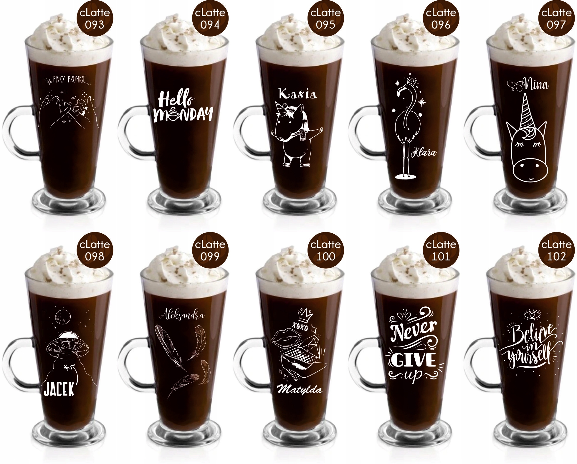 Szklanka kubek latte z grawerem PREZENT dla mamy