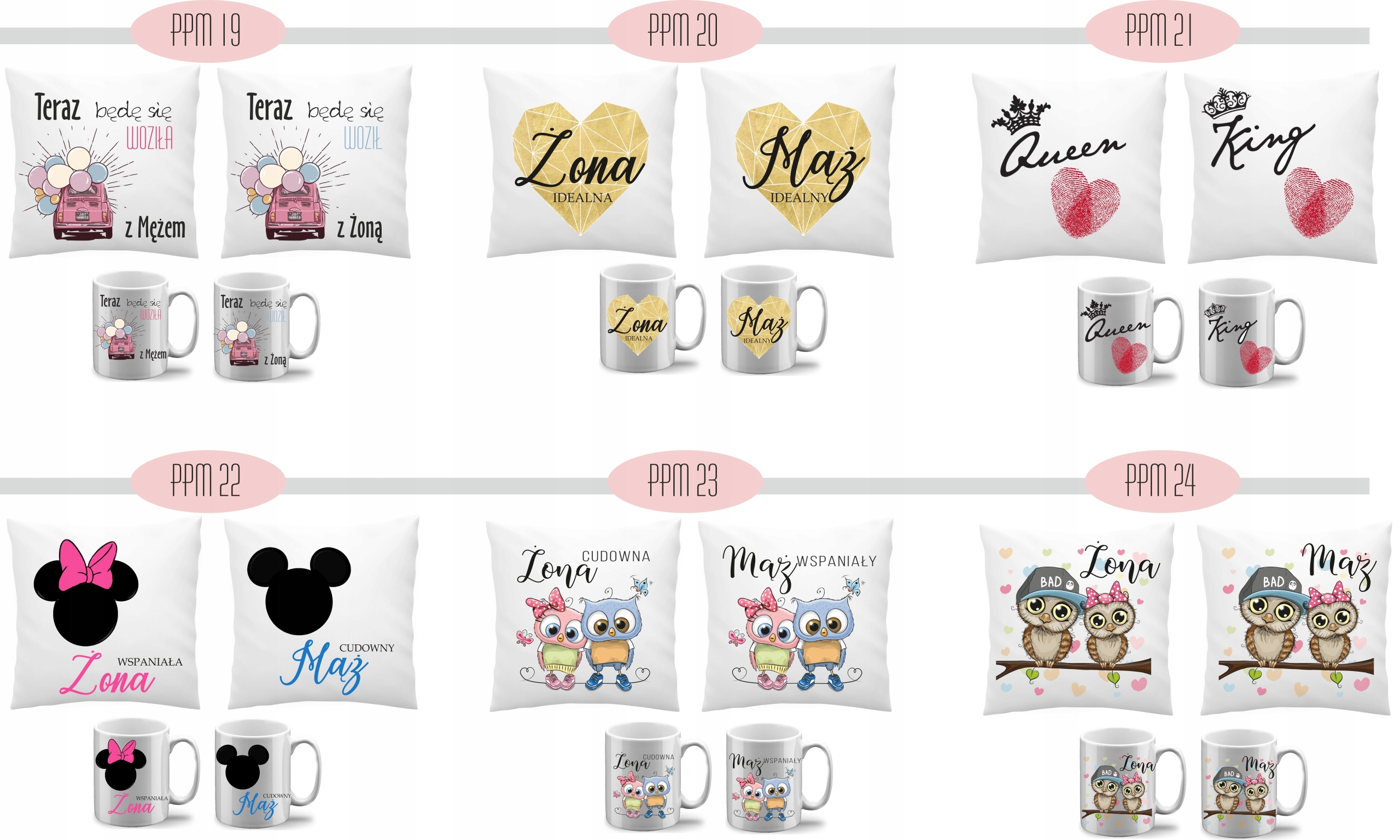 Prezent na ślub rocznicę Mąż i Żona Poduszka kube