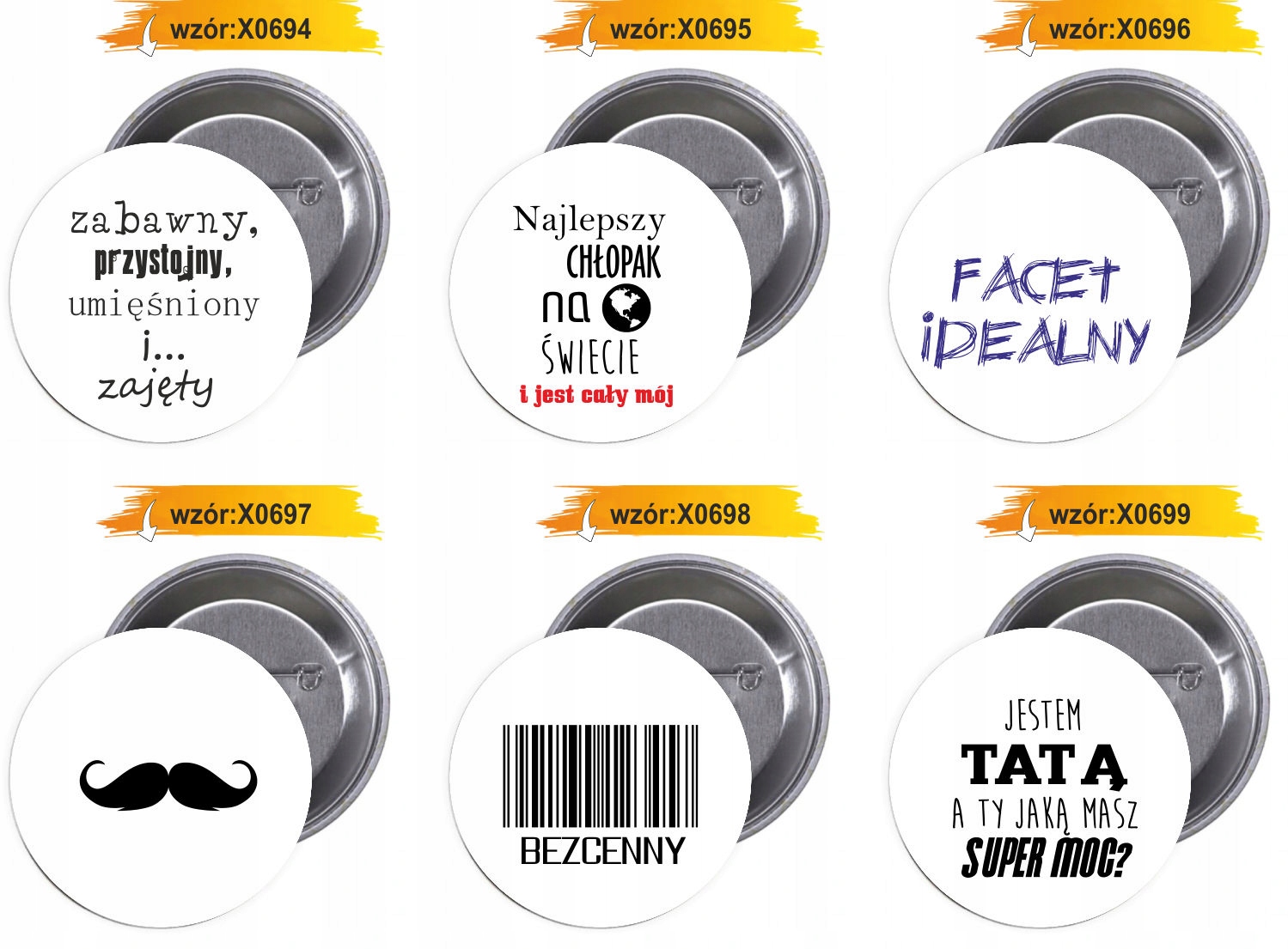 Przypinki buttony JESTEM TATĄ A TY