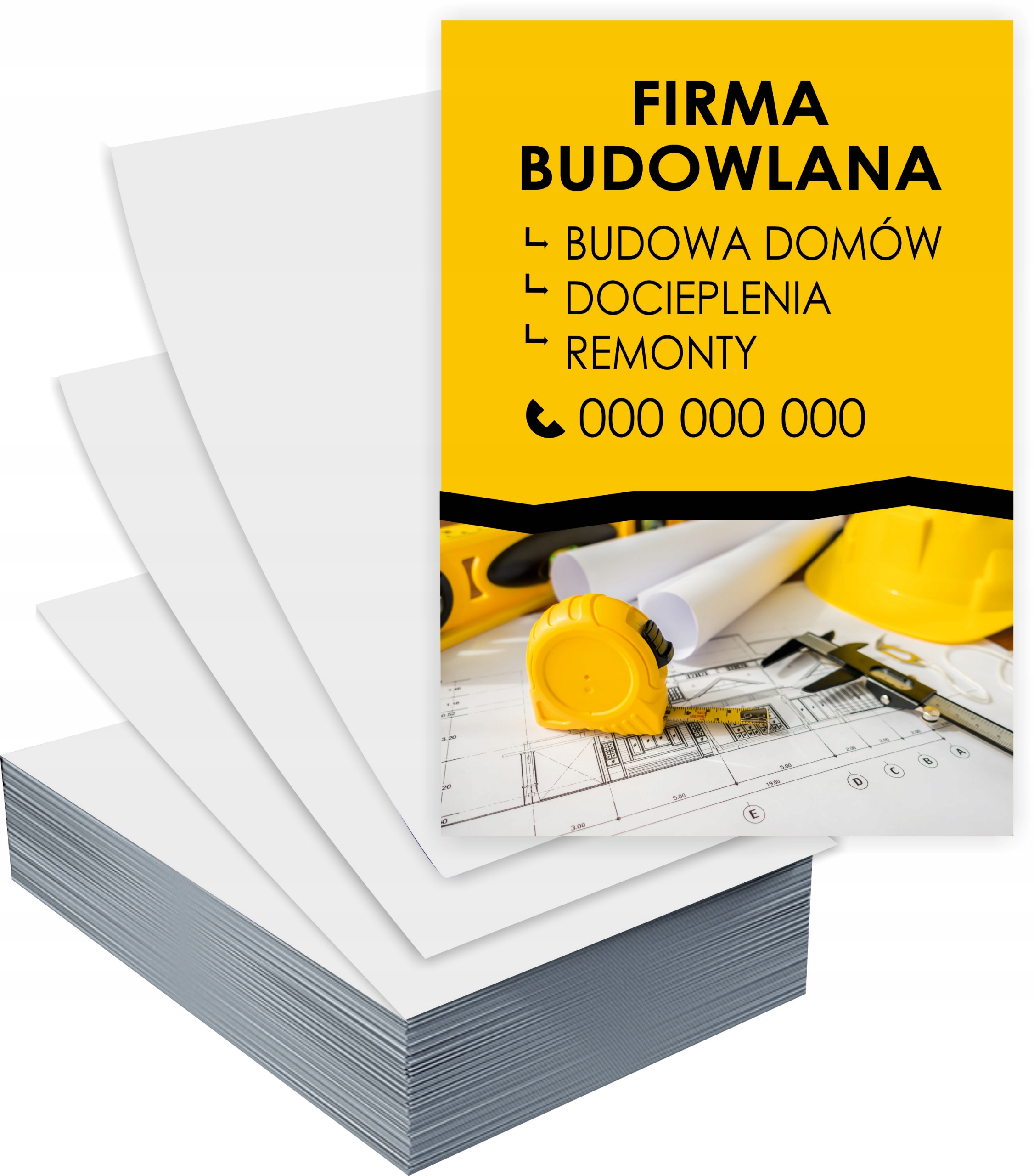 Ulotki A6 5000 szt FIRMA BUDOWLANA firmowe reklamowe + PROJEKT GRATIS