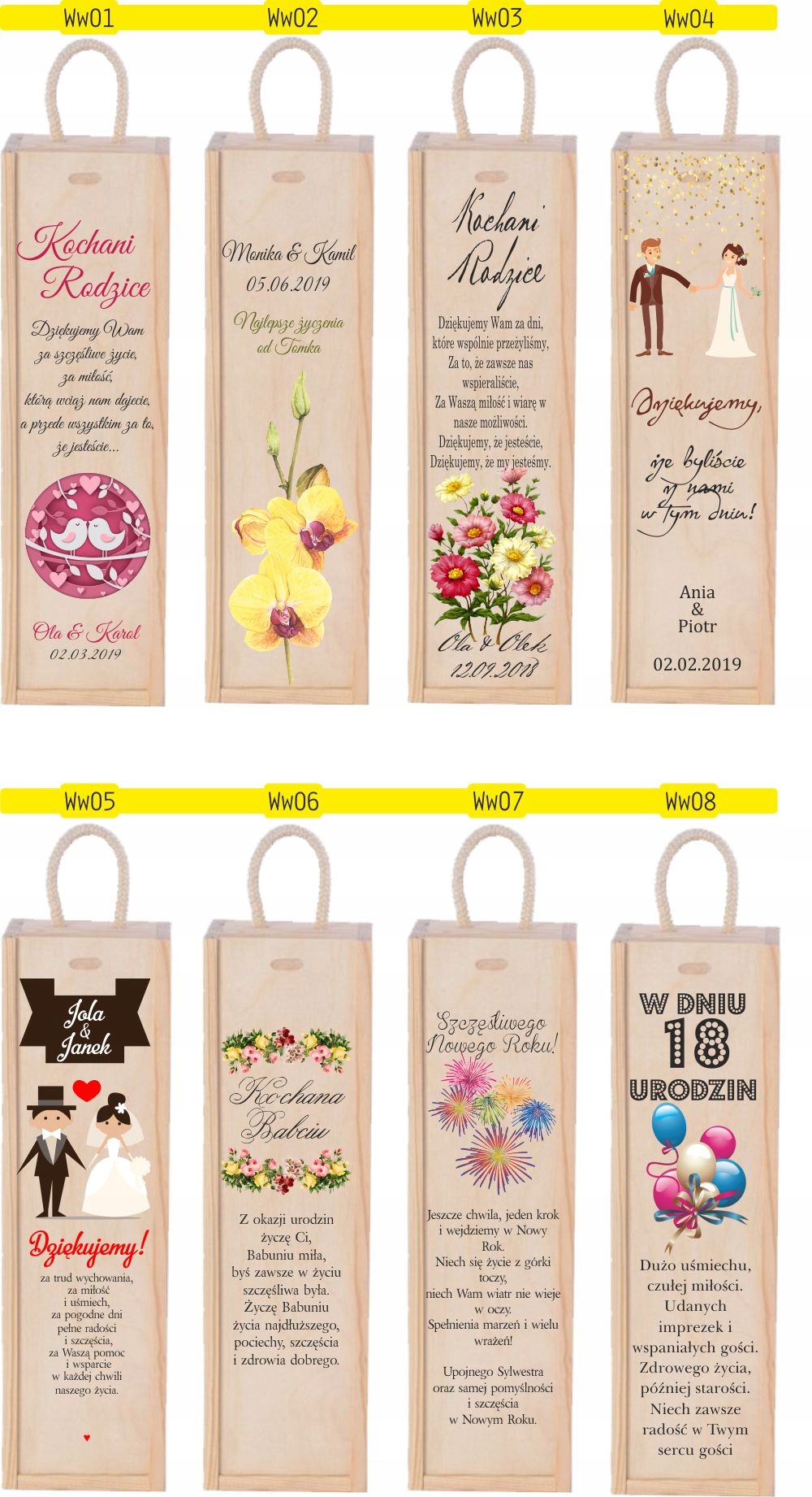 nadruk uv SKRZYNKA NA WINO prezent na 18-tke osiemnastkę