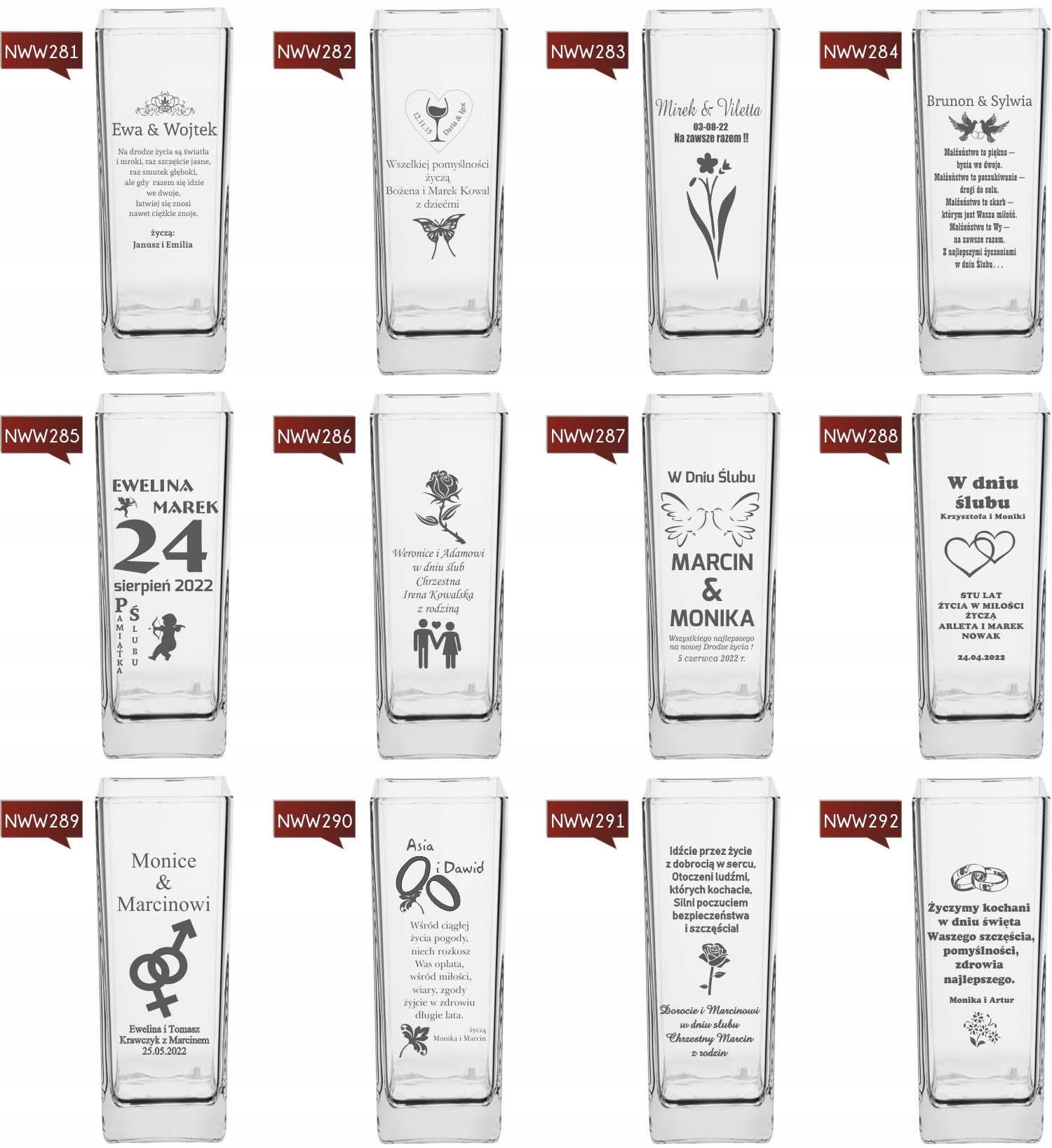 Wazon z grawerem PREZENT na 18-tkę osiemnastkę