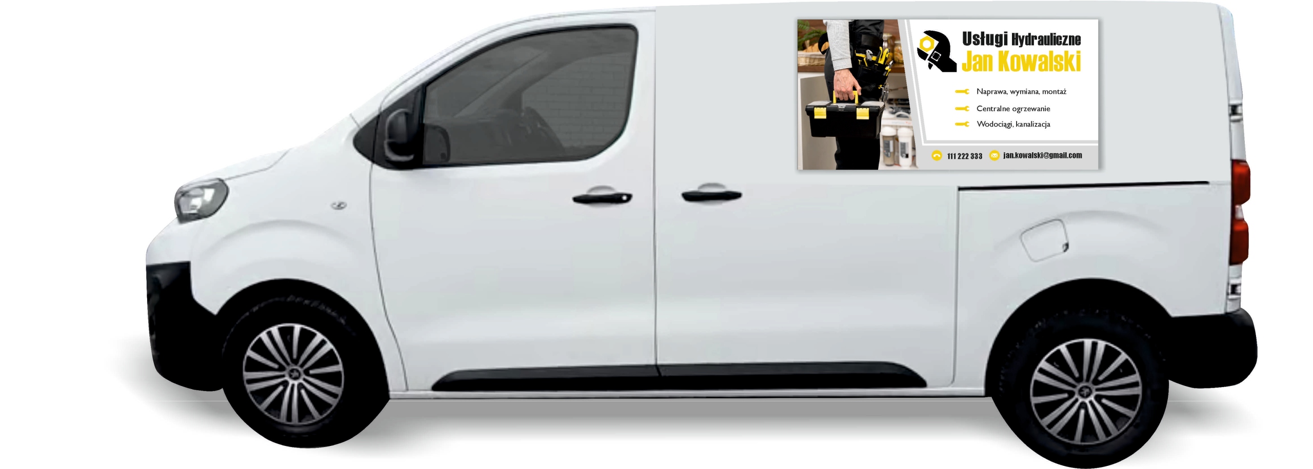 Reklama Naklejka na samochód dużo wzorów USŁUGI HYDRAULICZNE