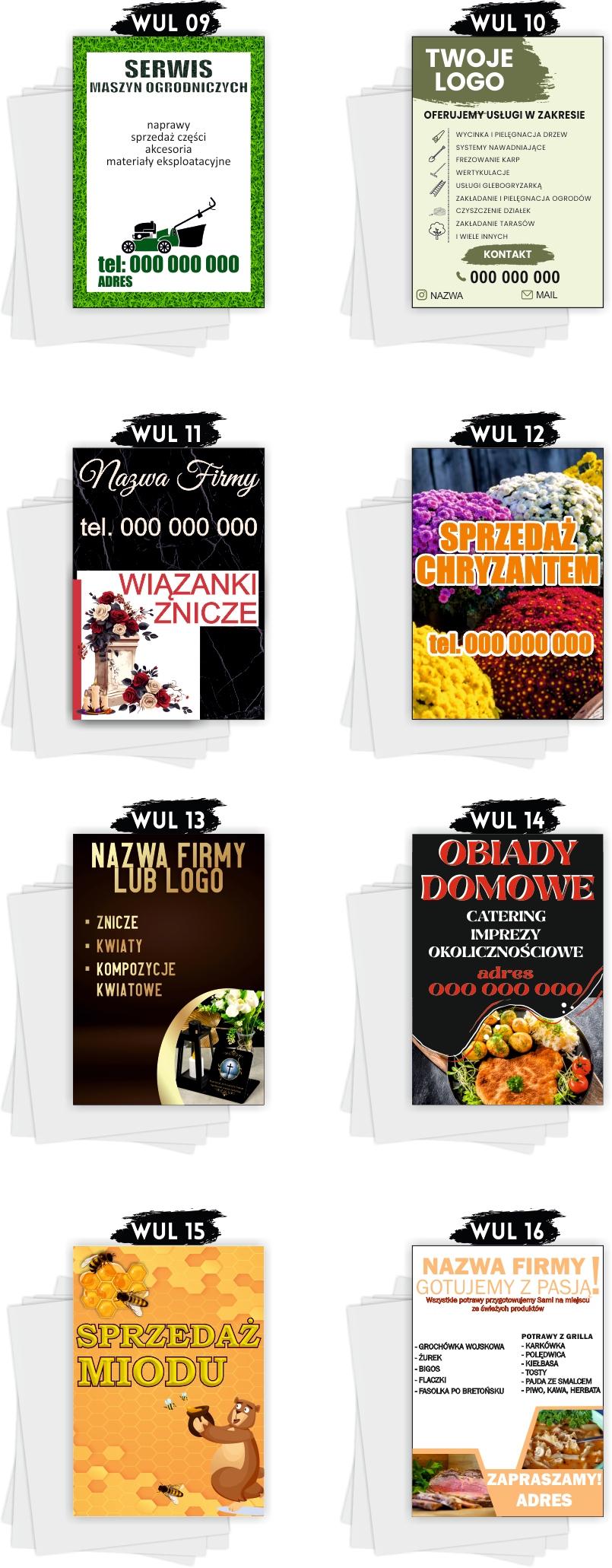 Ulotki A5 reklamowe firmowe 1000 szt dużo wzorów OBIADY DOMOWE