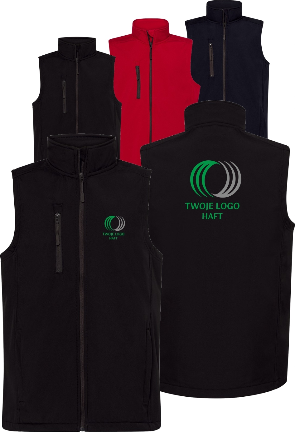 Kamizelka softshell męska TWÓJ HAFT LOGO NAPIS firmowa reklamowa 20 sztuk