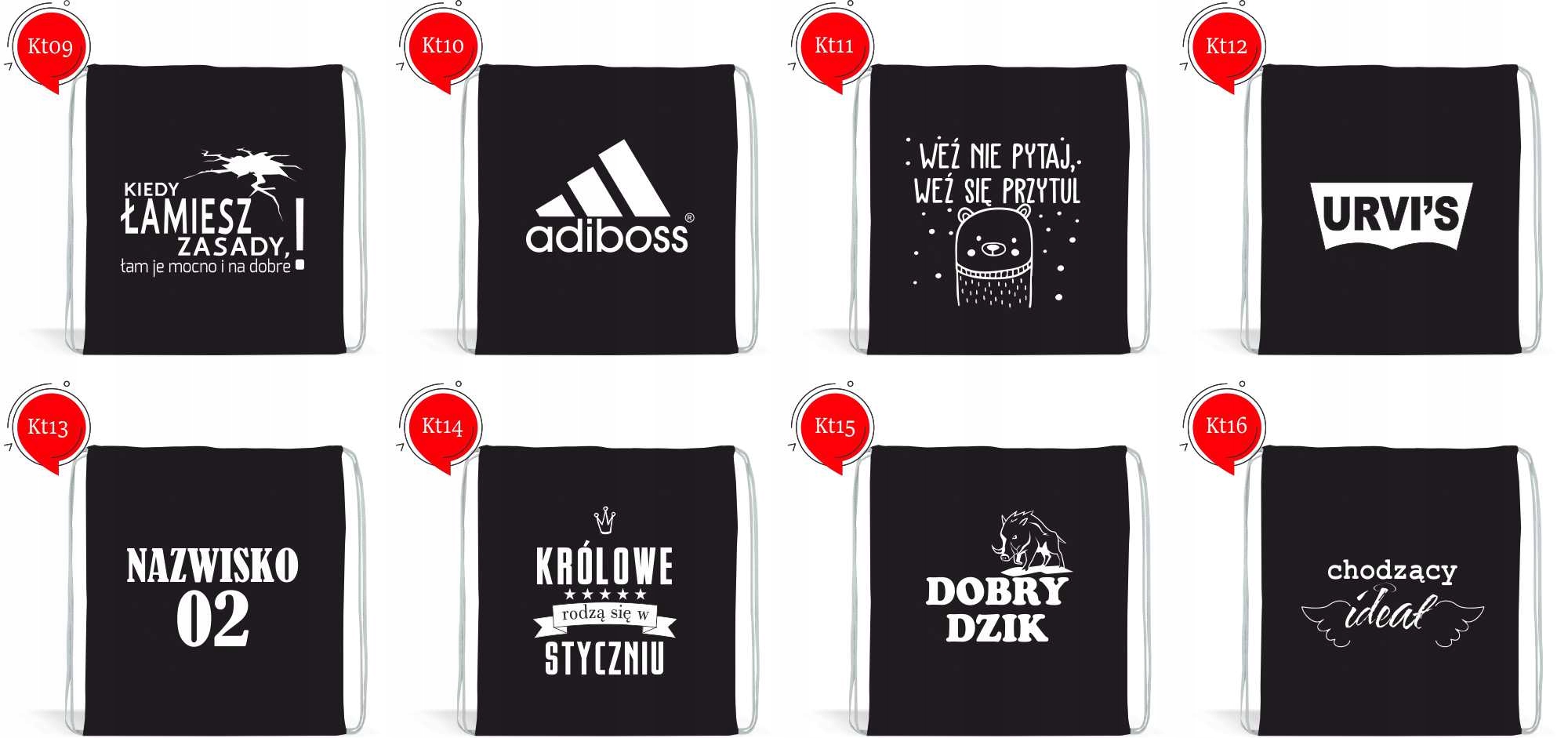 Workoplecak worek super kobieta twoje imię prezent