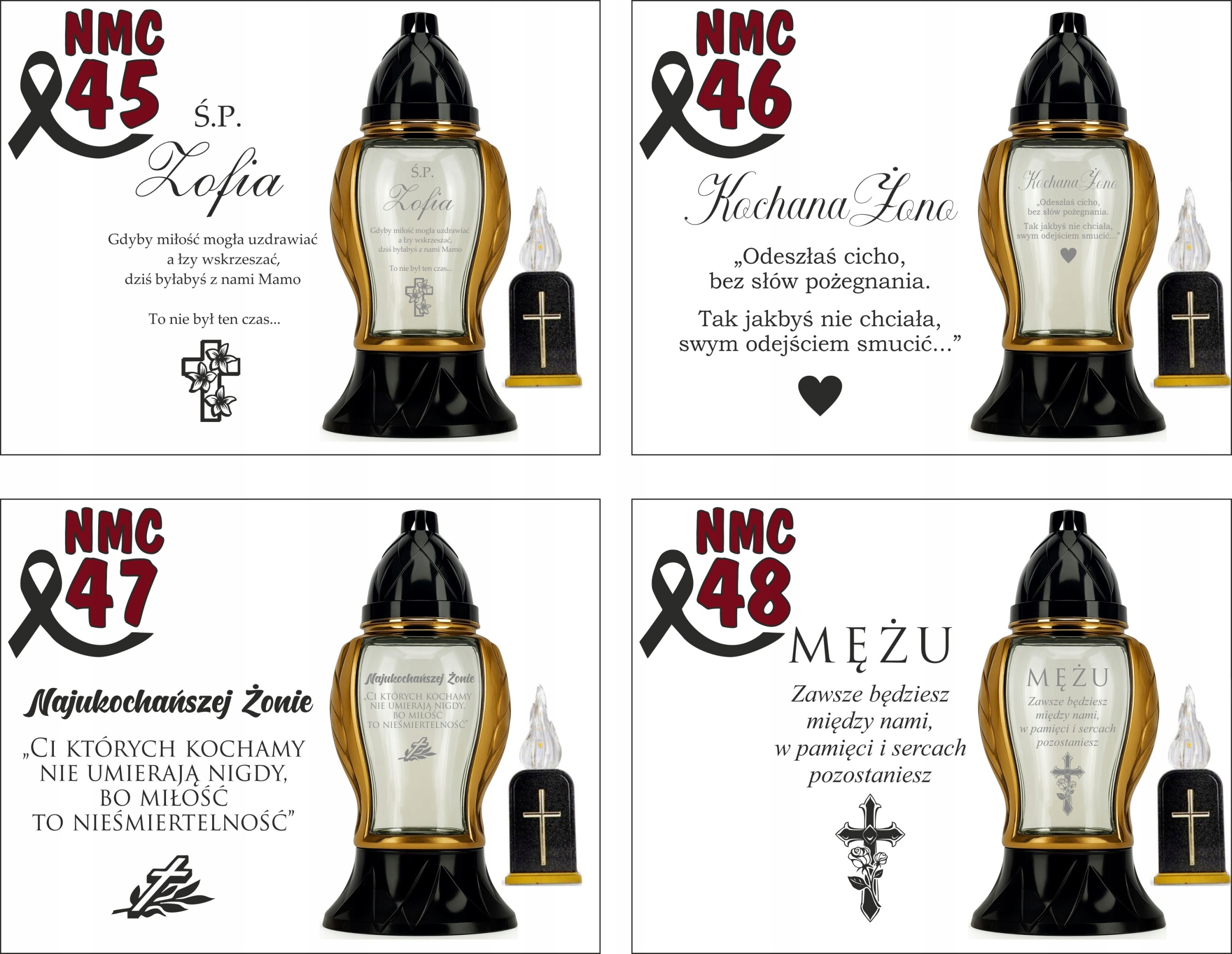 Ozdobny Znicz z Twoim grawerem Napisem Personalizowany dla dziadka