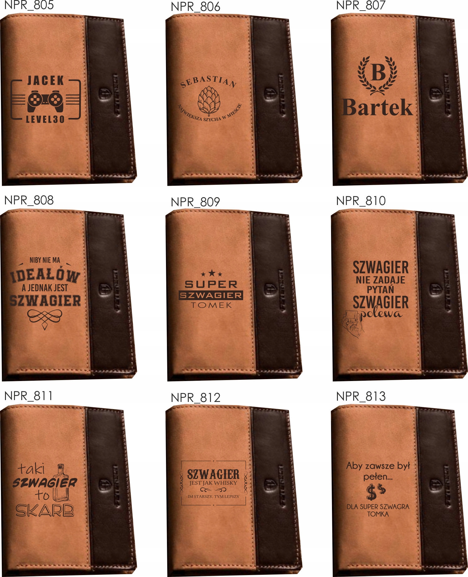 Portfel grawerowany portfele z grawerem TWÓJ TEKST